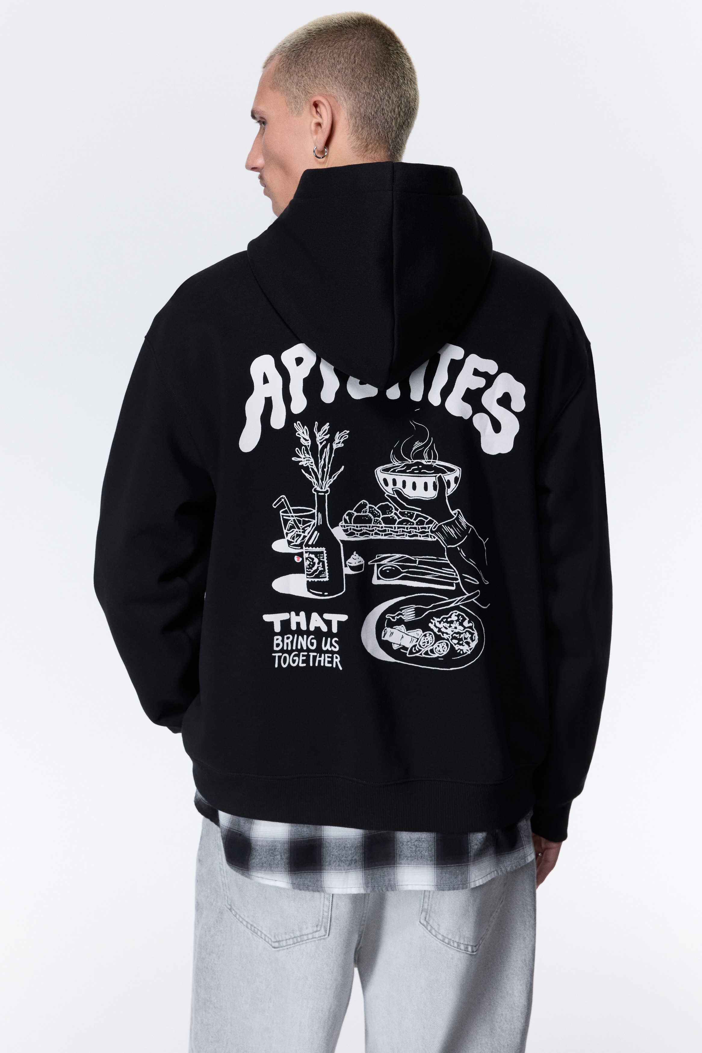 Men's Dark brown/Verdant Blooms Relaxed-Fit Printed Hoodie | H&M CA