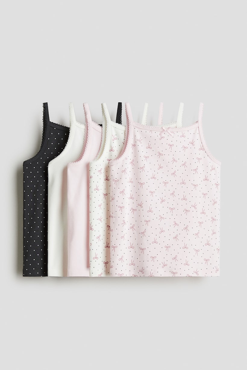 Canottiere Bambino LOREZA - Pack 5 Pezzi Cotone, Taglie 2-13 Anni, Scollo Rotondo, Senza Maniche