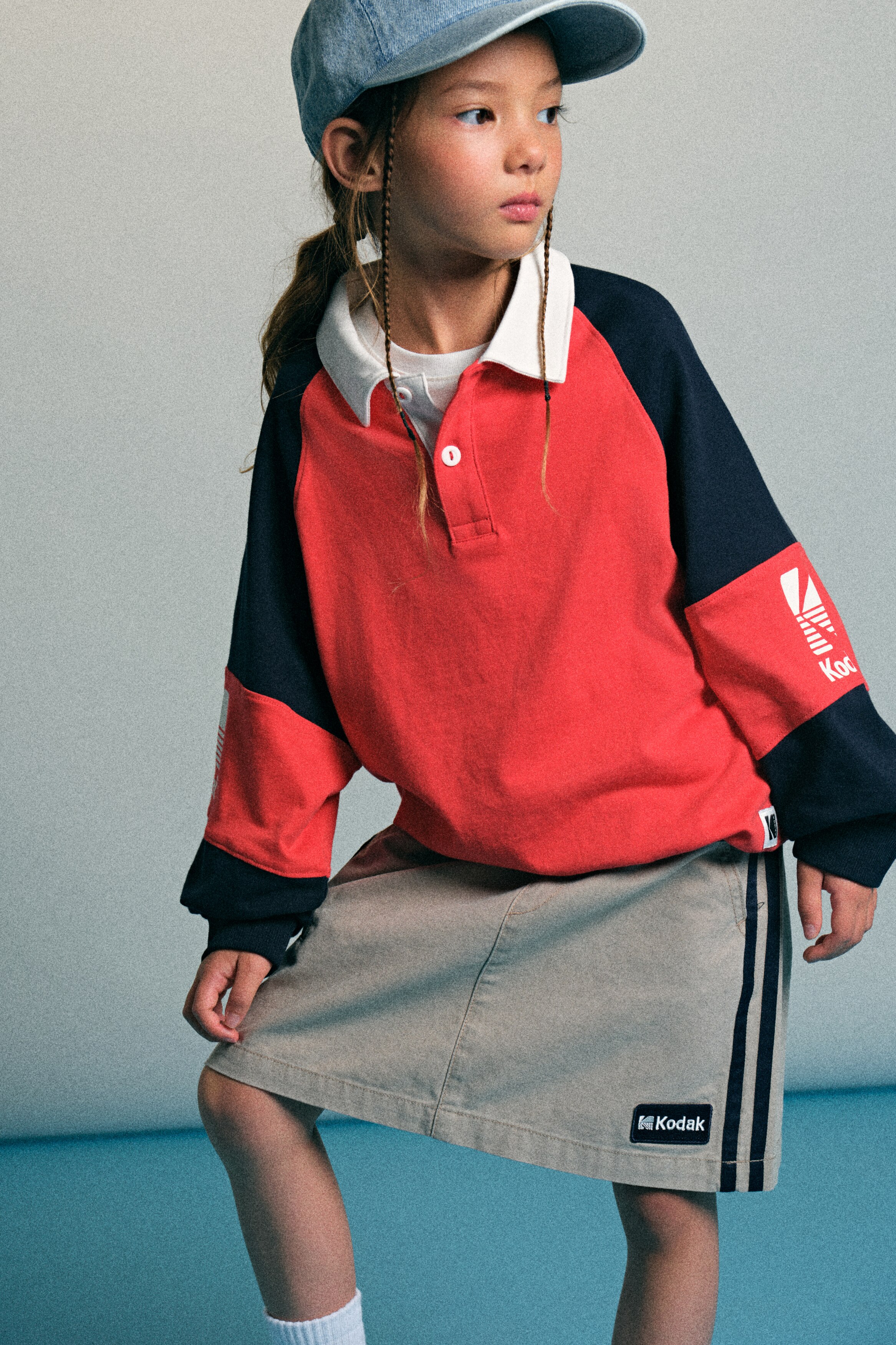 カラーブロックラガーシャツ - レッド／Kodak - Kids | H&M JP