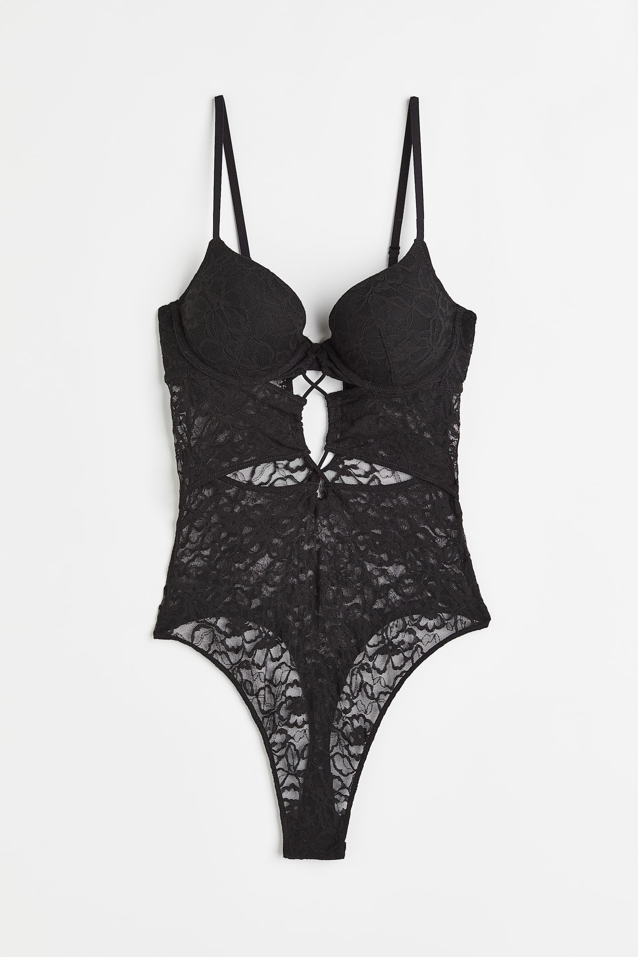 Lace push-up body - Sleeveless - Black - Ladies | H&M GB