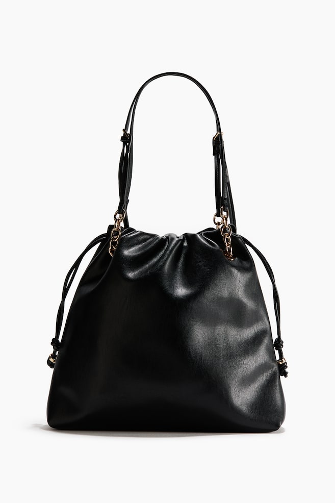 Bolso bombonera - Negro/Marrón oscuro - 1
