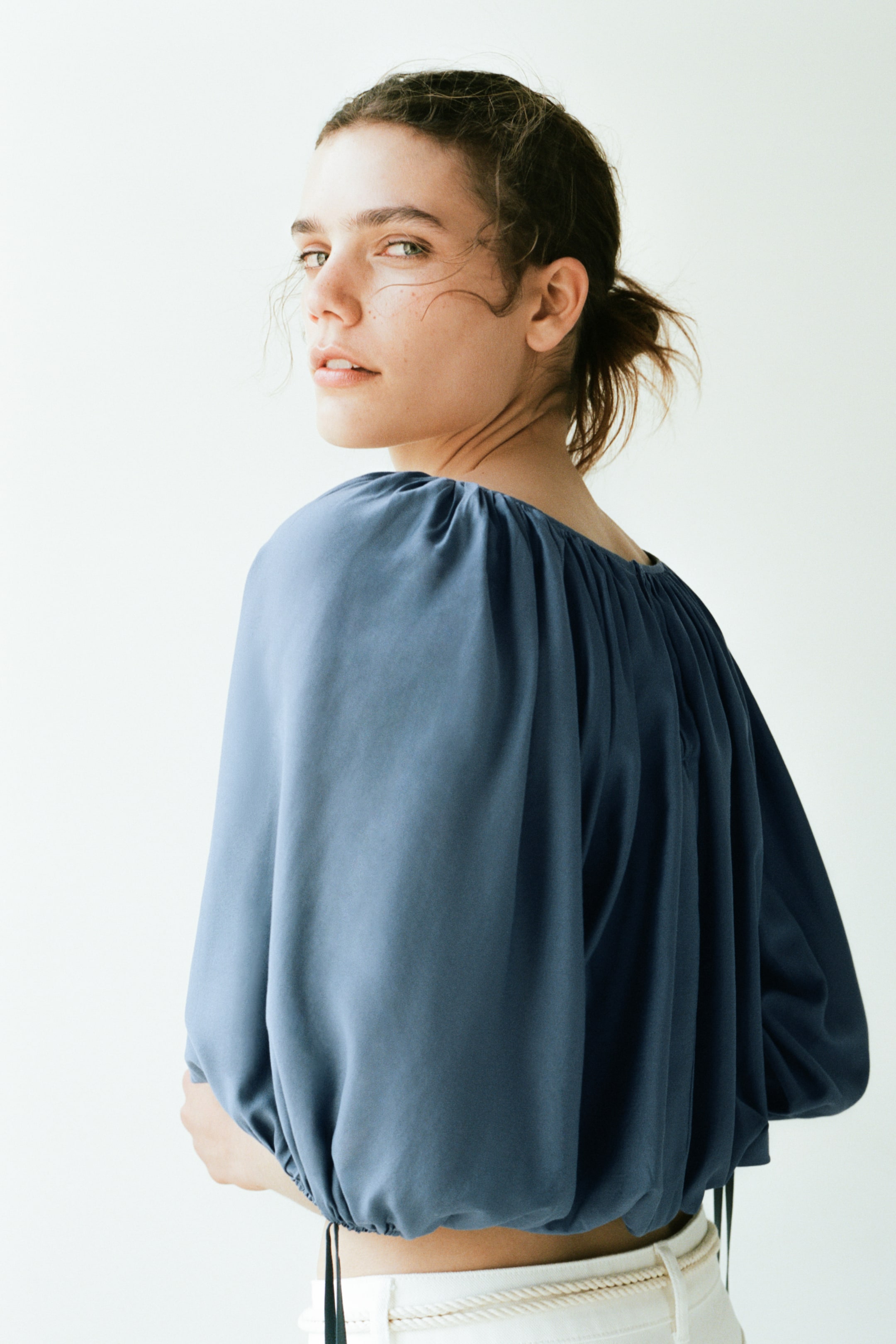Oversized Tie-Detail Blouse