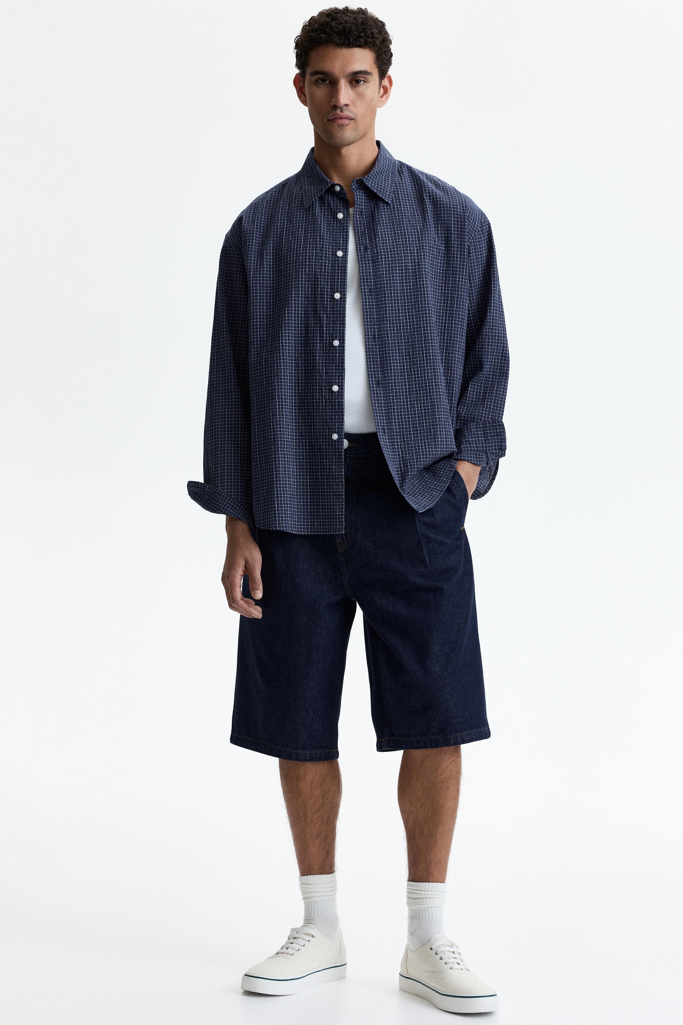 Baggy Pleated Denim Shorts from H&M - $37.99