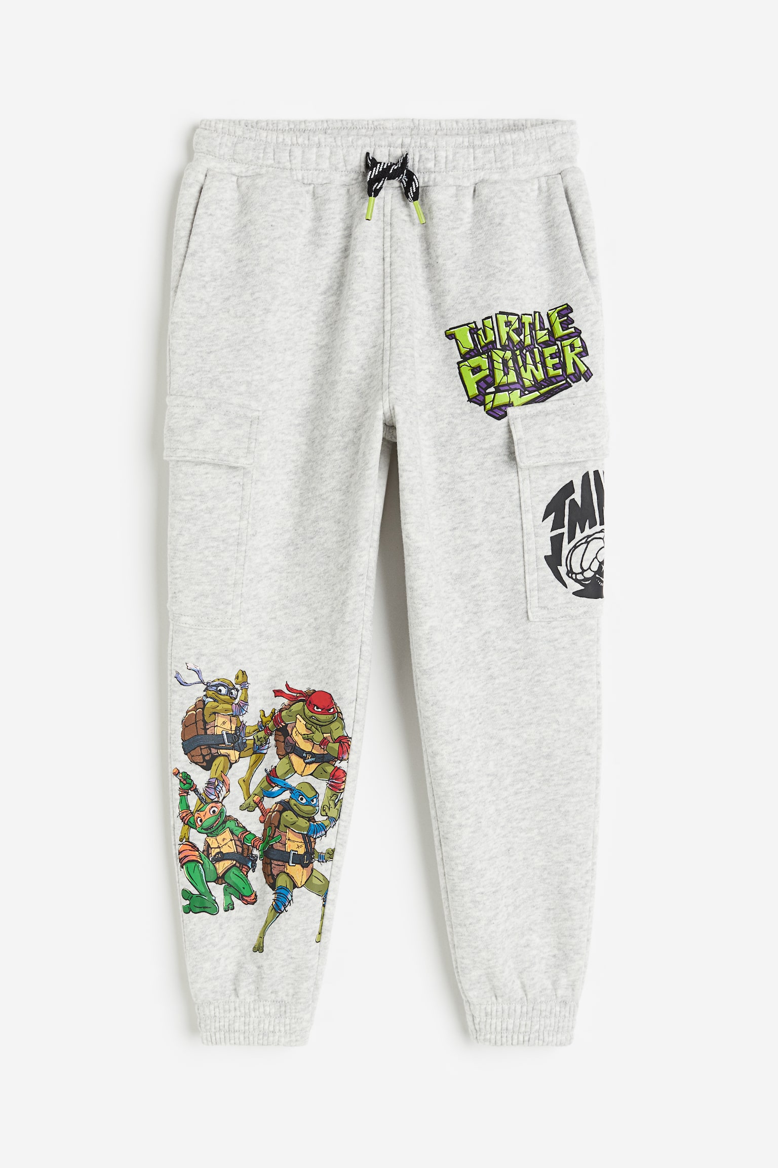 Print Cargo Joggers - Light grey marle/TMNT - 1