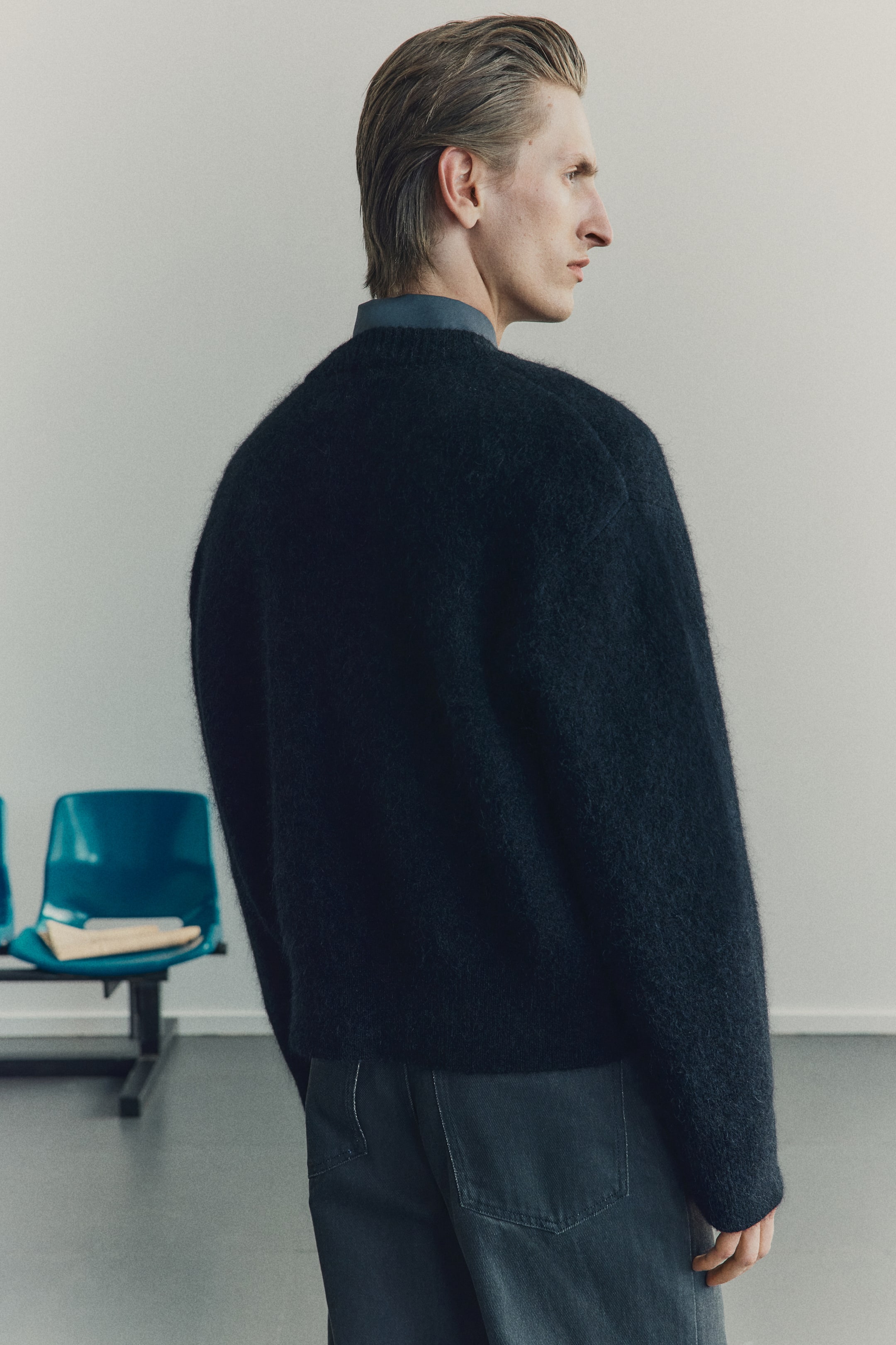 Ingrandisci l'immagine: Cardigan in misto mohair Relaxed Fit - Nero - UOMO | H&M CH 7