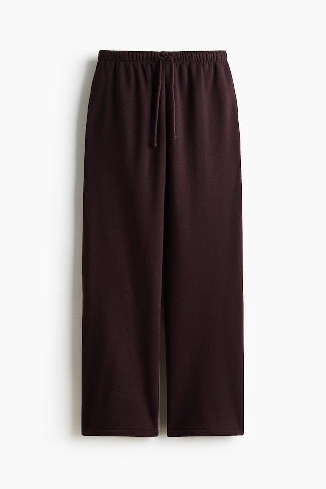 Wide-leg Joggers - Dark brown/Light gray melange/Black/Green/Dark gray/Plum red/Light dusty blue/Gray melange/Light pink/Navy blue/Dark plum purple/Light gray melange/White/Navy blue/Light pink/Dark pigeon blue - 1
