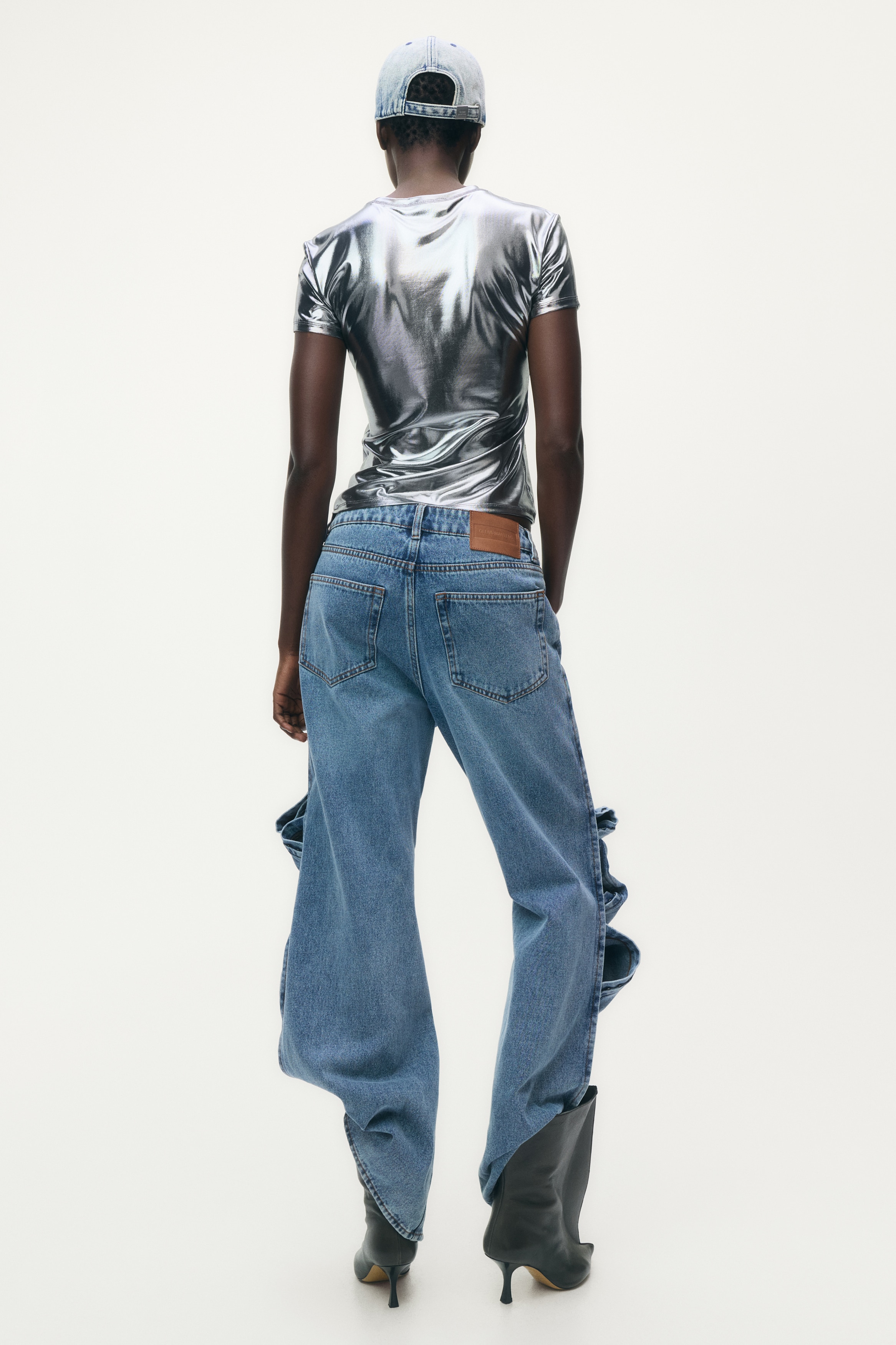 メタリックプリントTシャツ - シルバーカラー - レディース | H&M JP