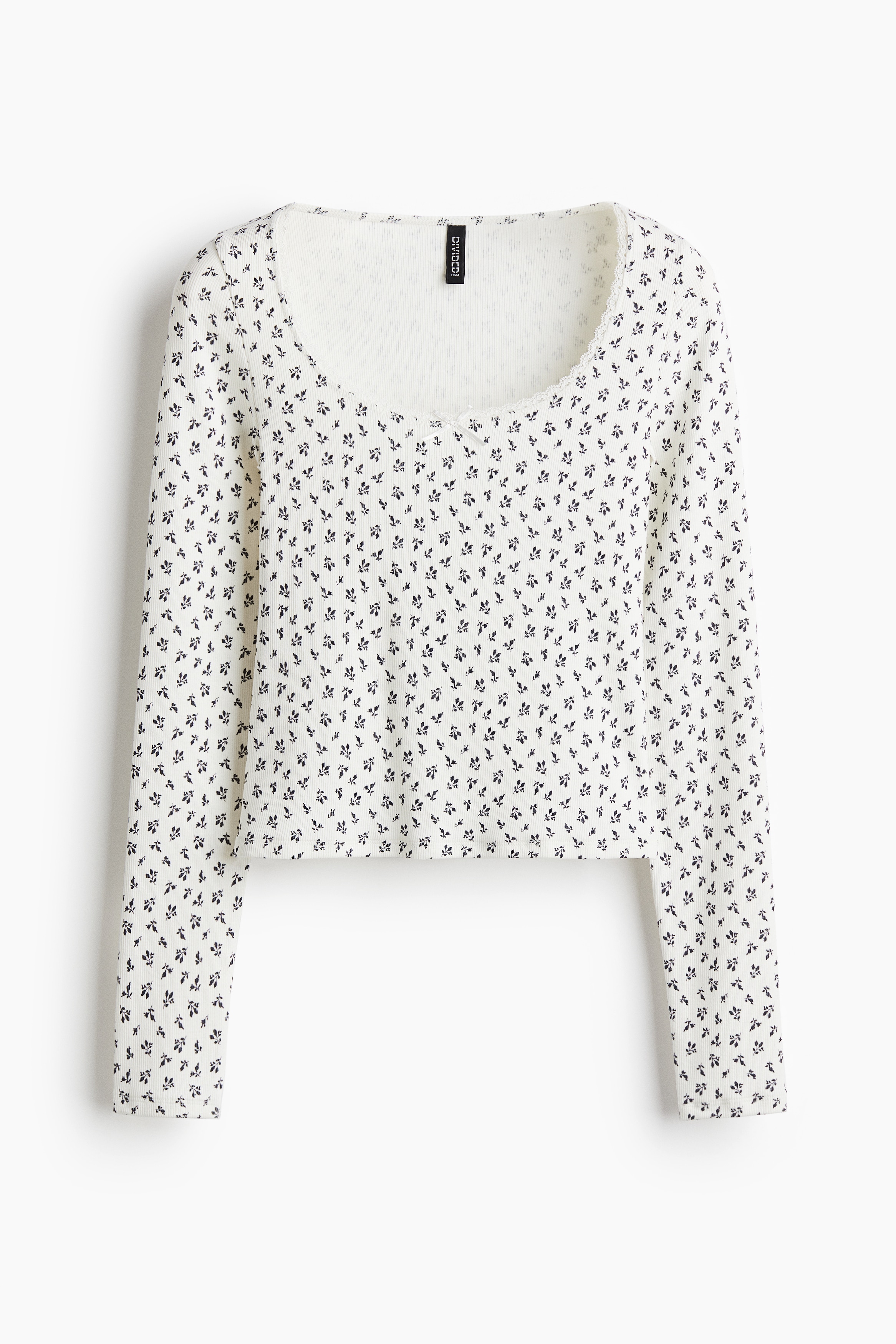 羅紋平紋上衣 - 白色/花朵/黑色/咖啡色/白色/酒紅色