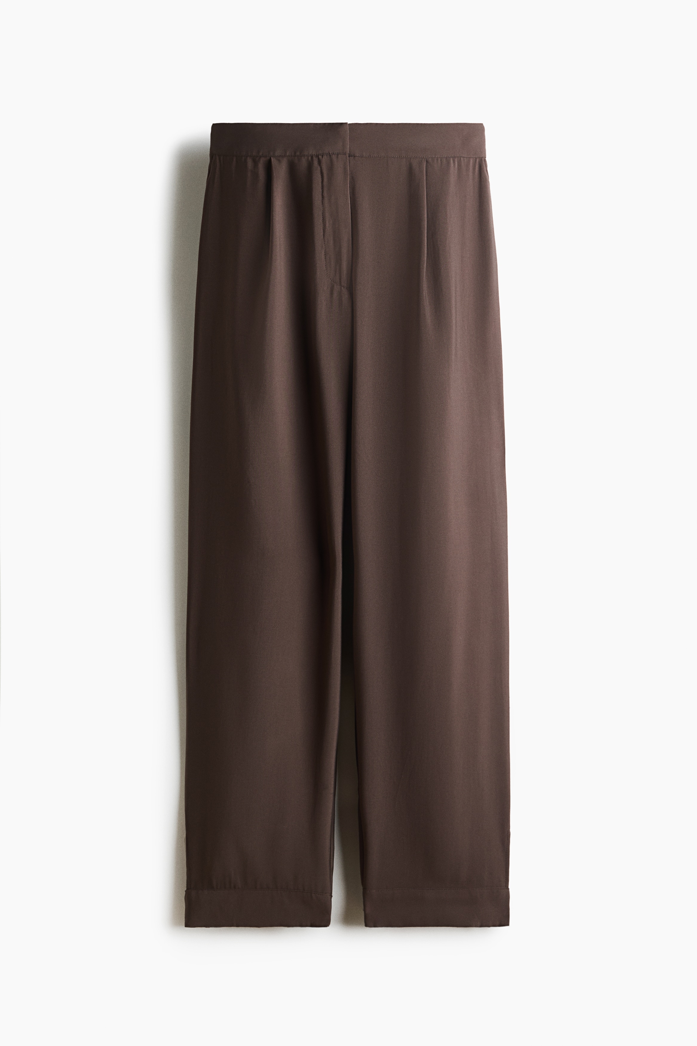 Modal-blend barrel trousers - Dark brown