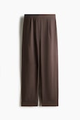 Women's Dark brown Modal-Blend Barrel-Leg Pants