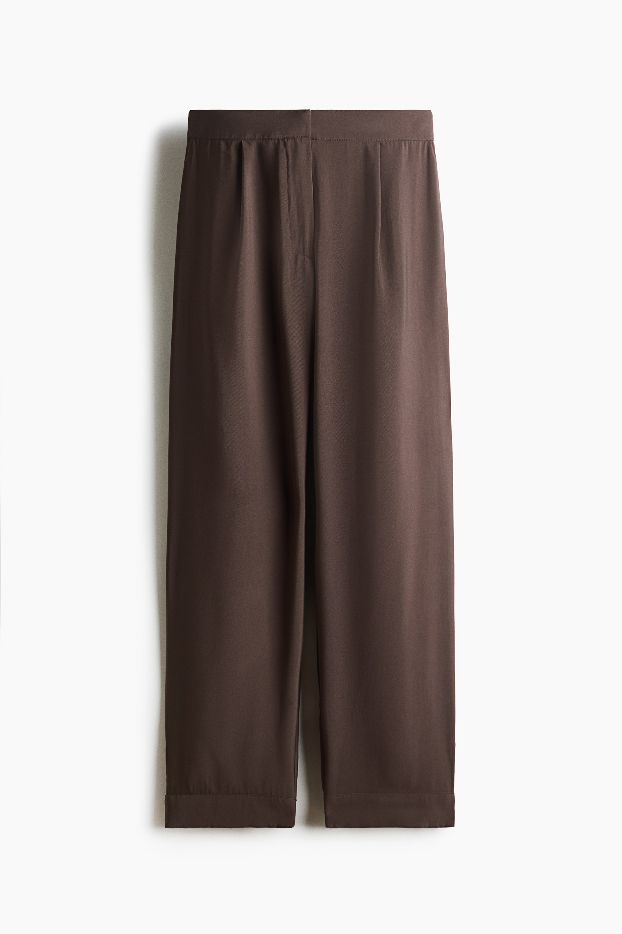 View larger image: Modal-blend barrel trousers - Dark brown - Ladies | H&M IE 1