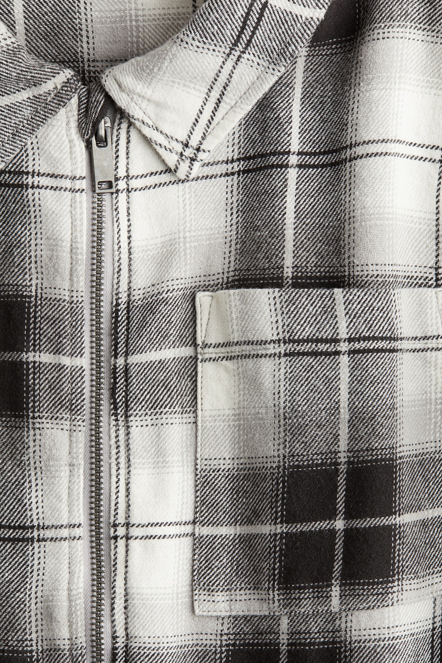 Cotton flannel overshirt - White/Checked/Brown/Checked - 2