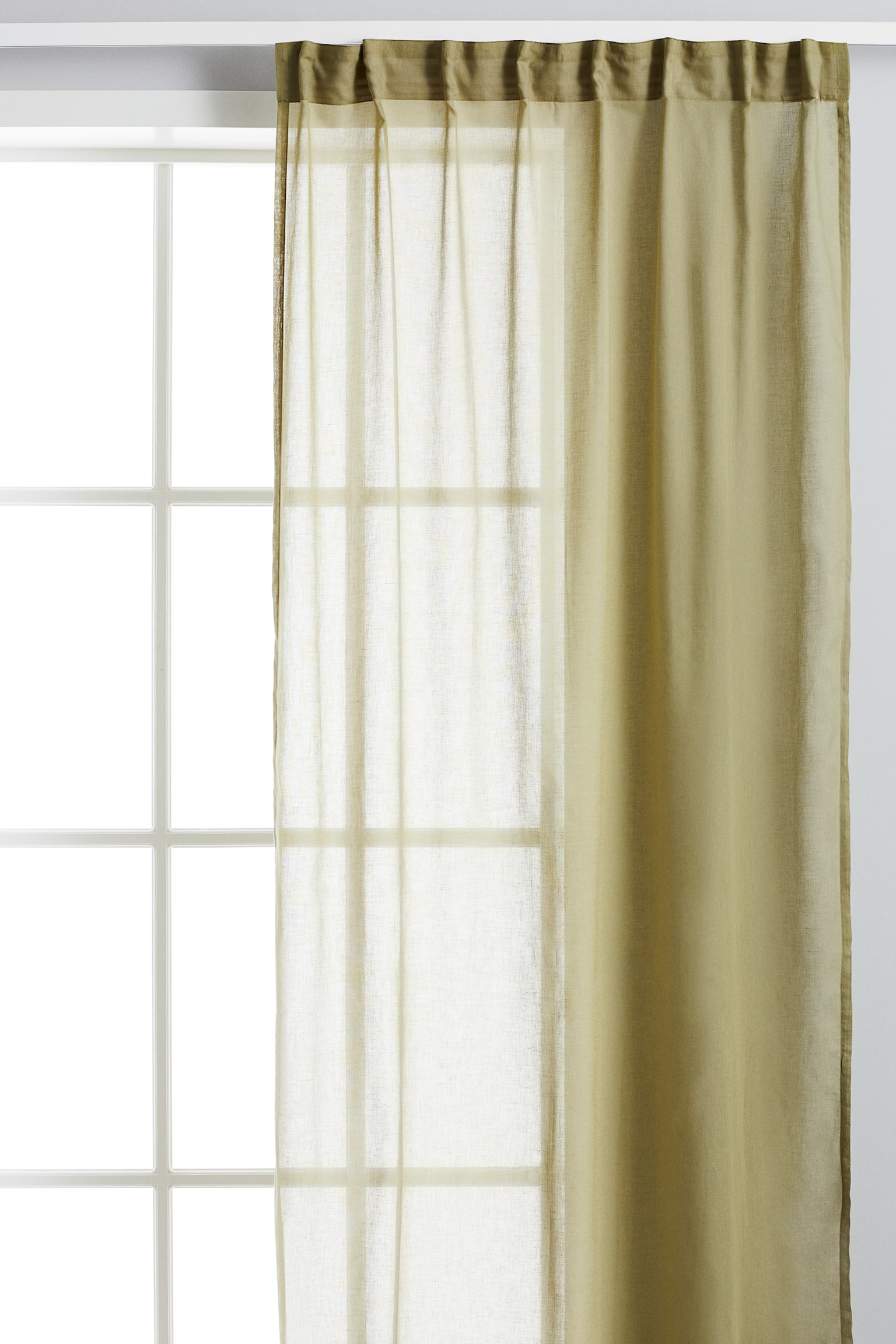 2-pack long curtain lengths - Light khaki green
