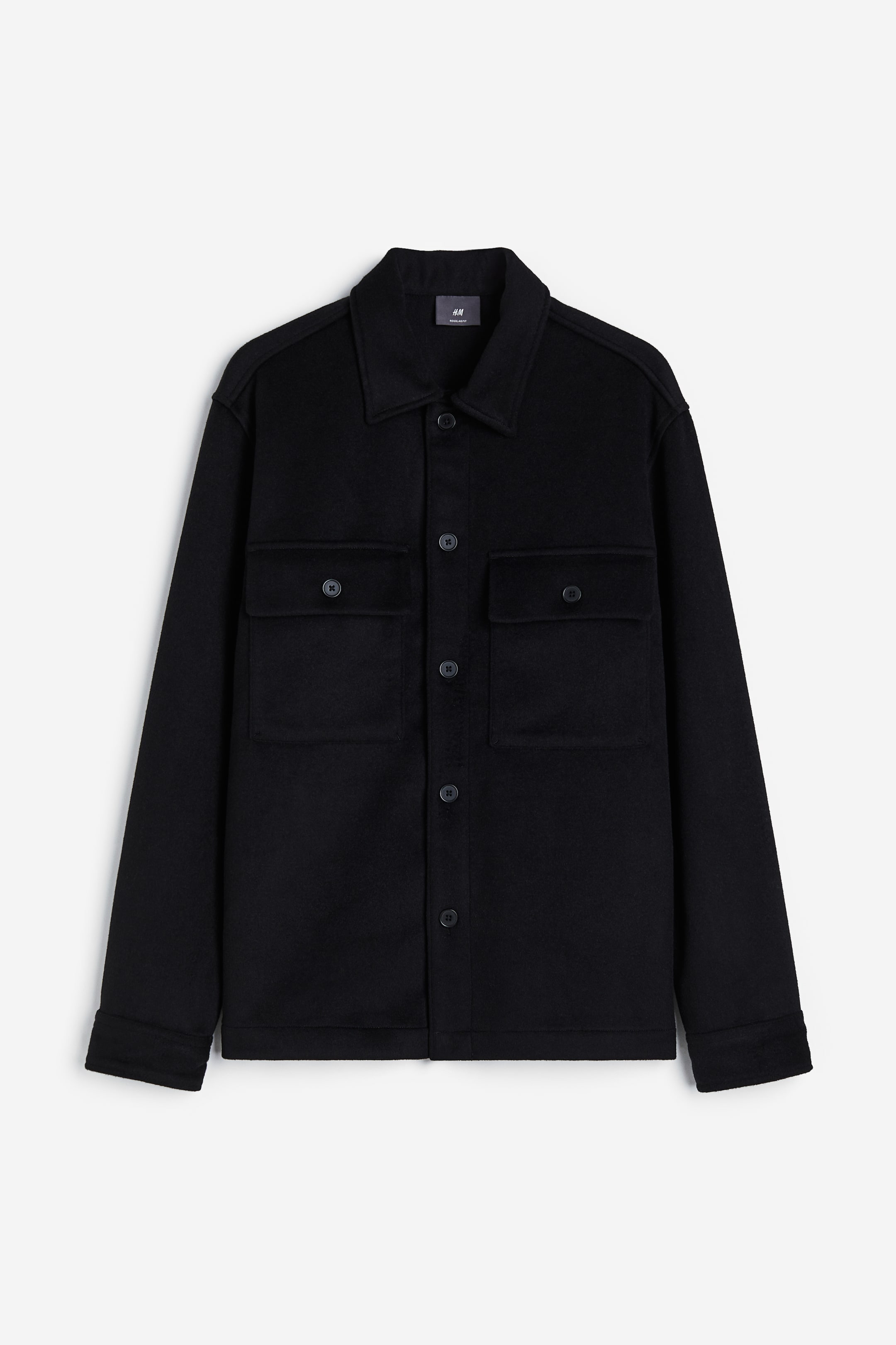 Regular Fit Wool-blend overshirt - Black - Men | H&M GB