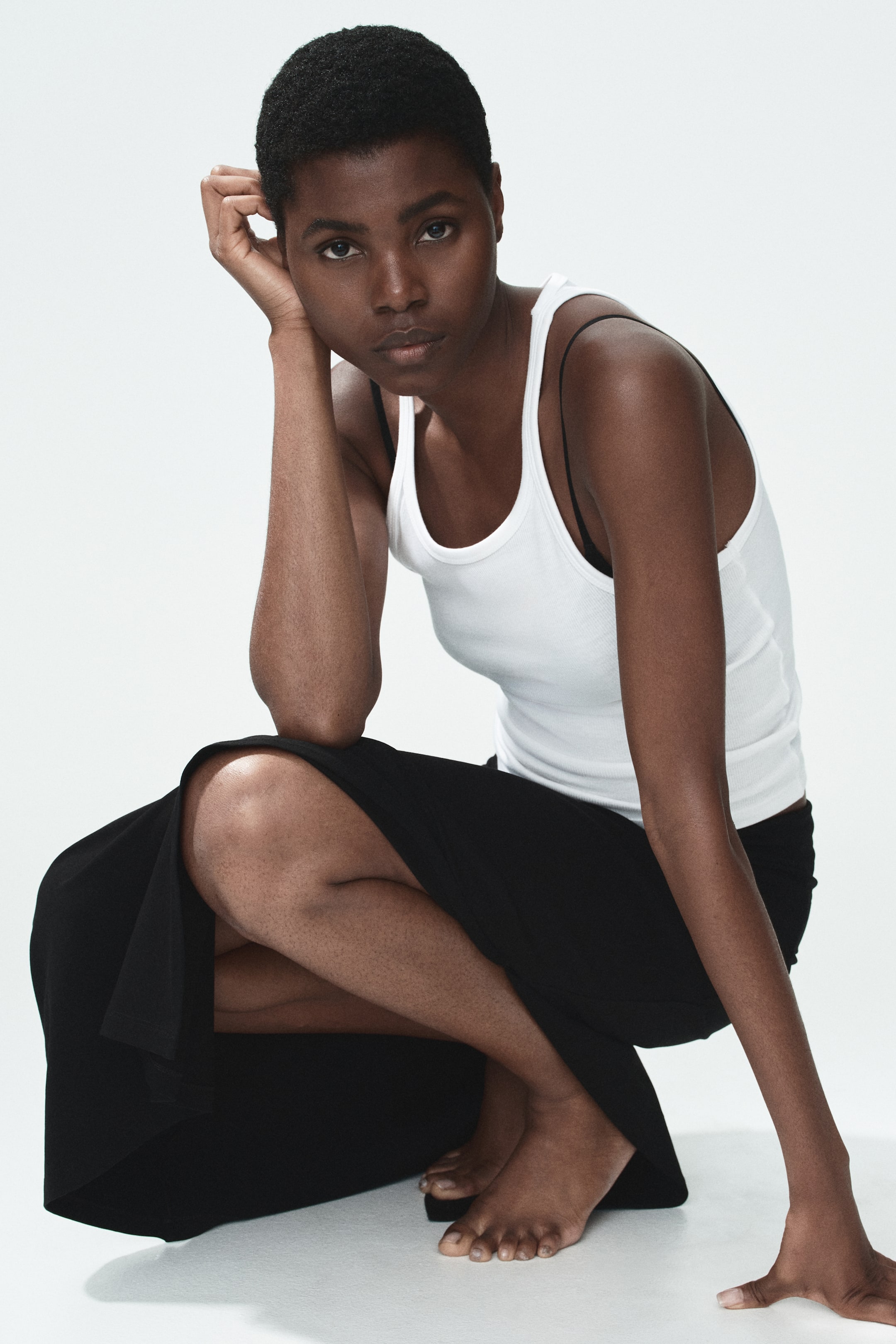 Cotton Skirt with Foldover Waist