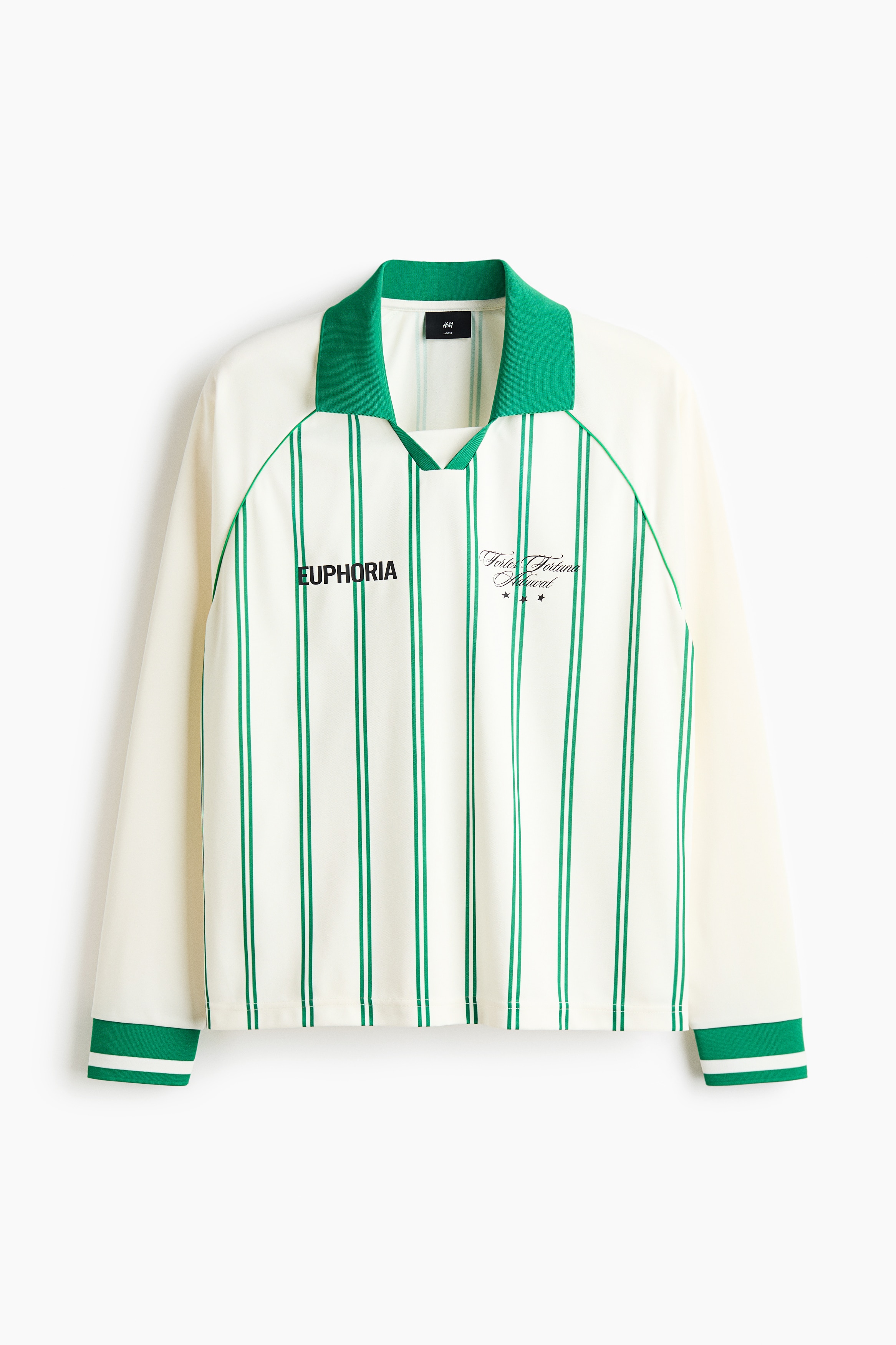 Poloshirt med tryk Loose Fit - Hvid/Stribet