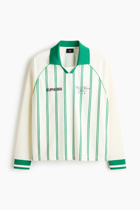 Мужские рубашки H&M Loose-Fit Printed Polo Shirt
