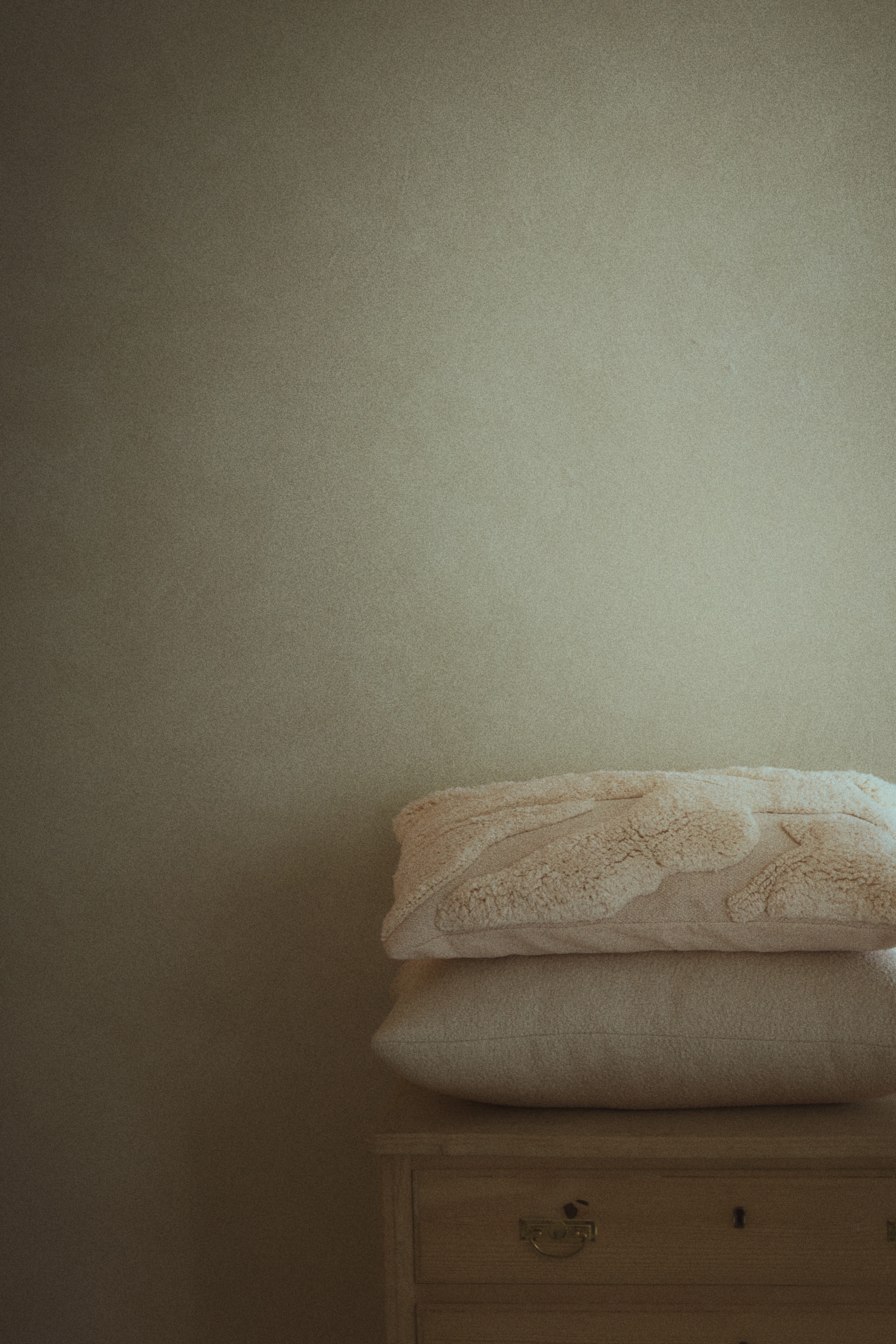 Textured cotton cushion cover - Light beige