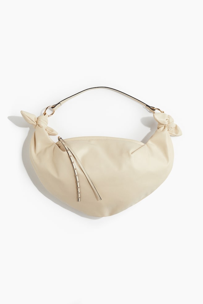 Knot-detail shoulder bag - Light beige/Brown/Burgundy - 1