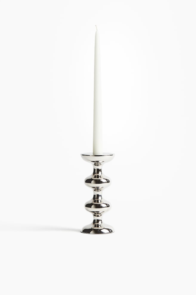 Candelero de metal - Plateado - 1
