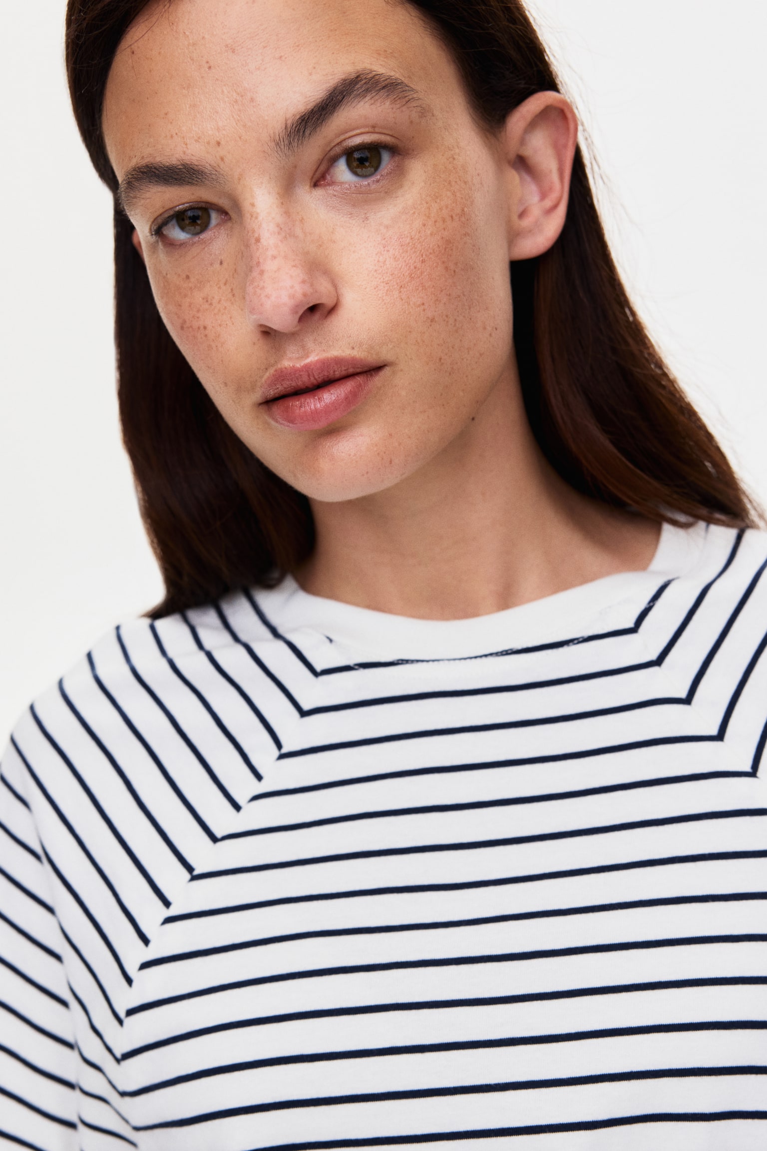 MAMA Before & After Nursing T-shirt - White/Navy blue striped/White/Red striped - 3