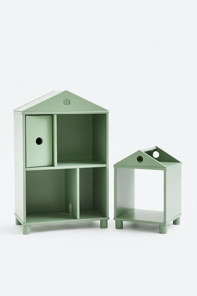 House-shaped cabinet - Green/White/Beige - 5