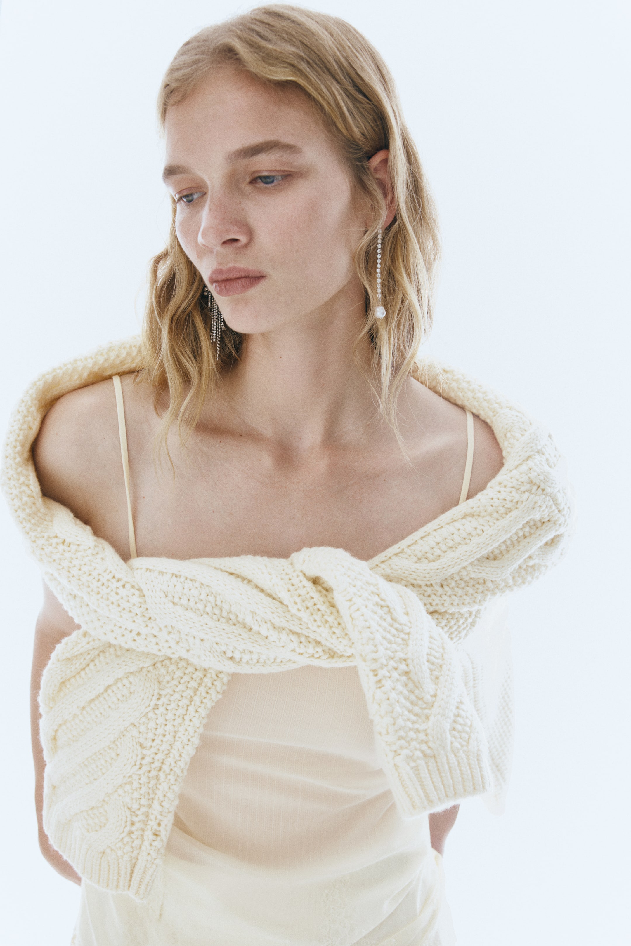 View larger image: Lace-trimmed strappy top - Cream - Ladies | H&M IE 1