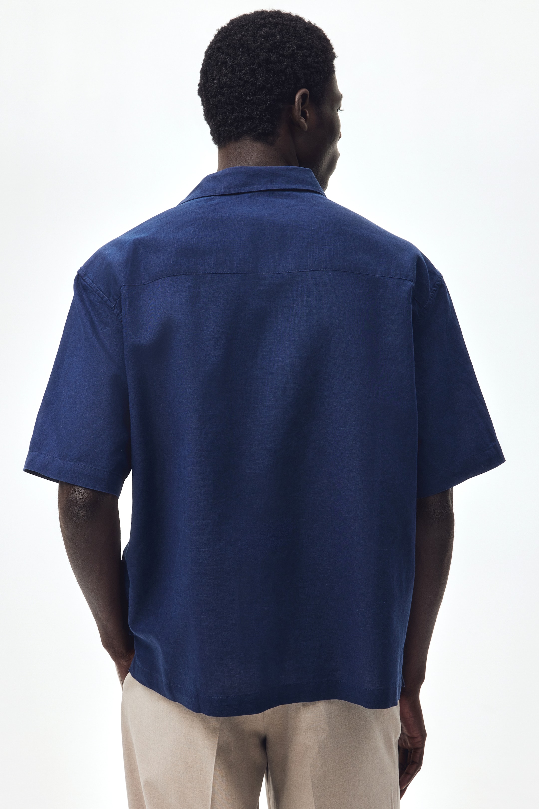 Relaxed-Fit Short-Sleeved Linen-Blend Shirt