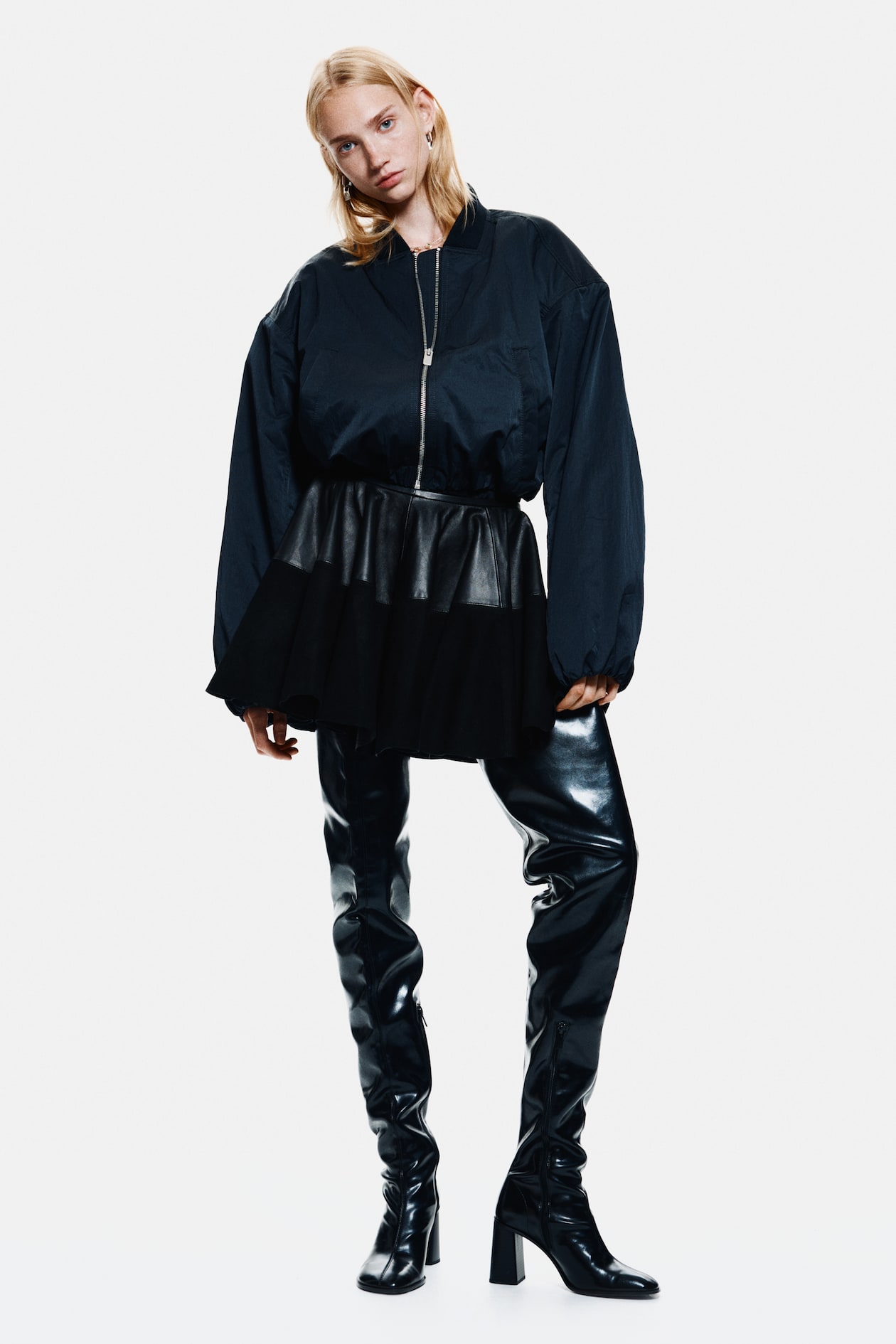 Leather Mini Circle Skirt - image 2