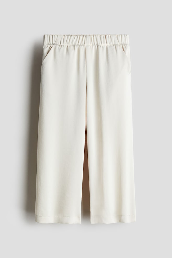 Pantalon à jambes larges - Crème - 1