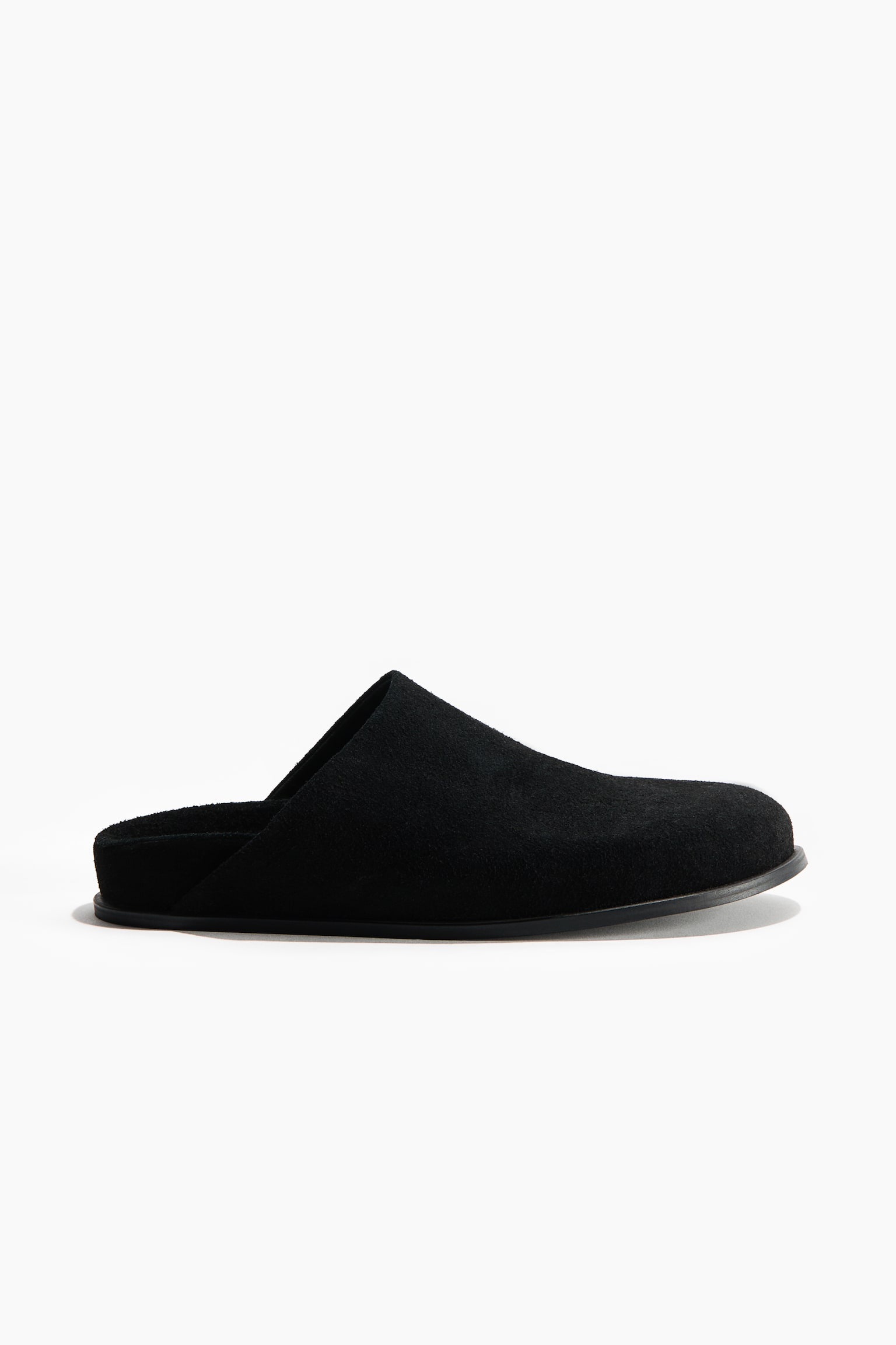 Suede footbed mules - Black/Beige - 4