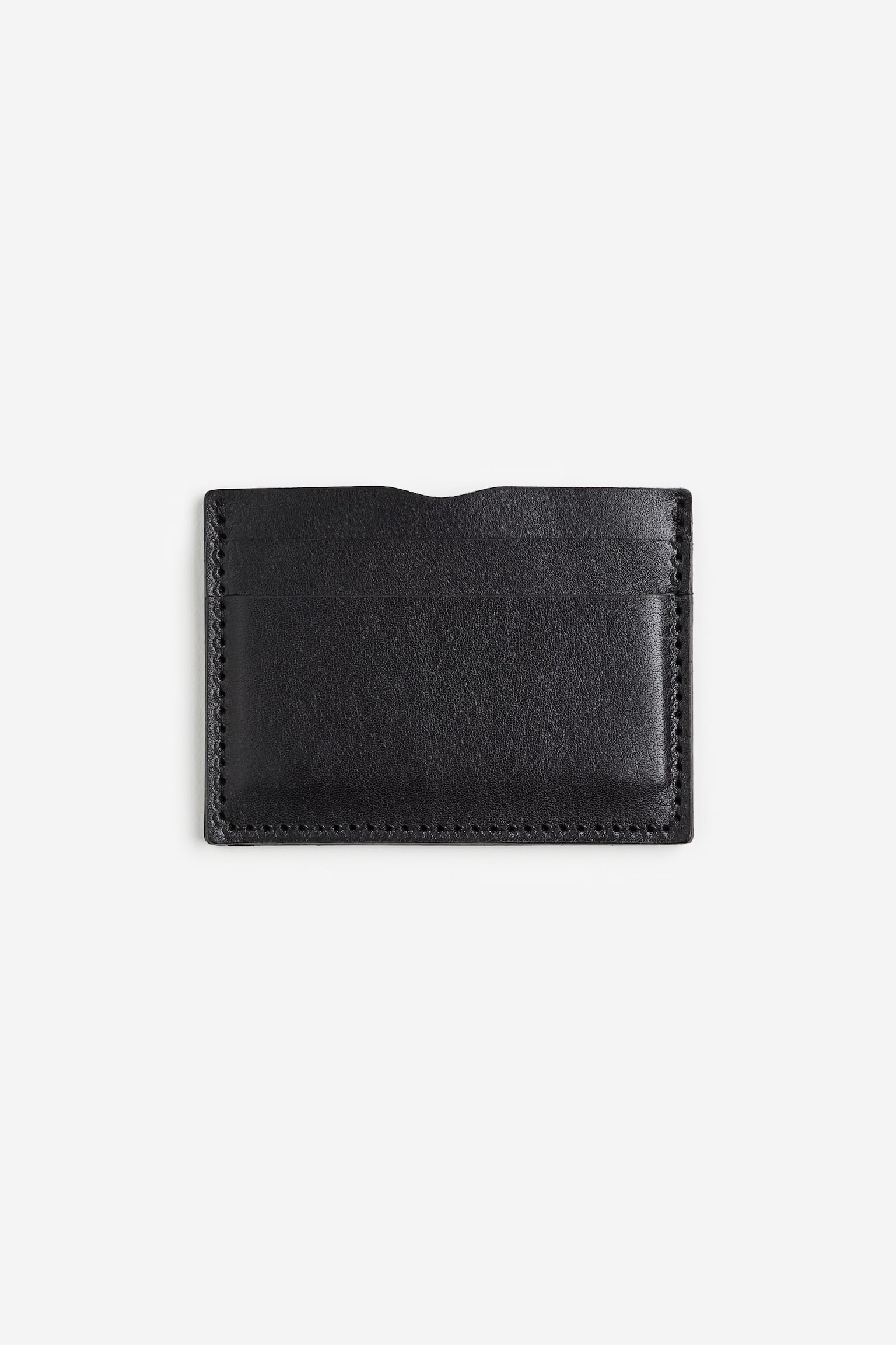 Leather card holder - Black/Brown - 1