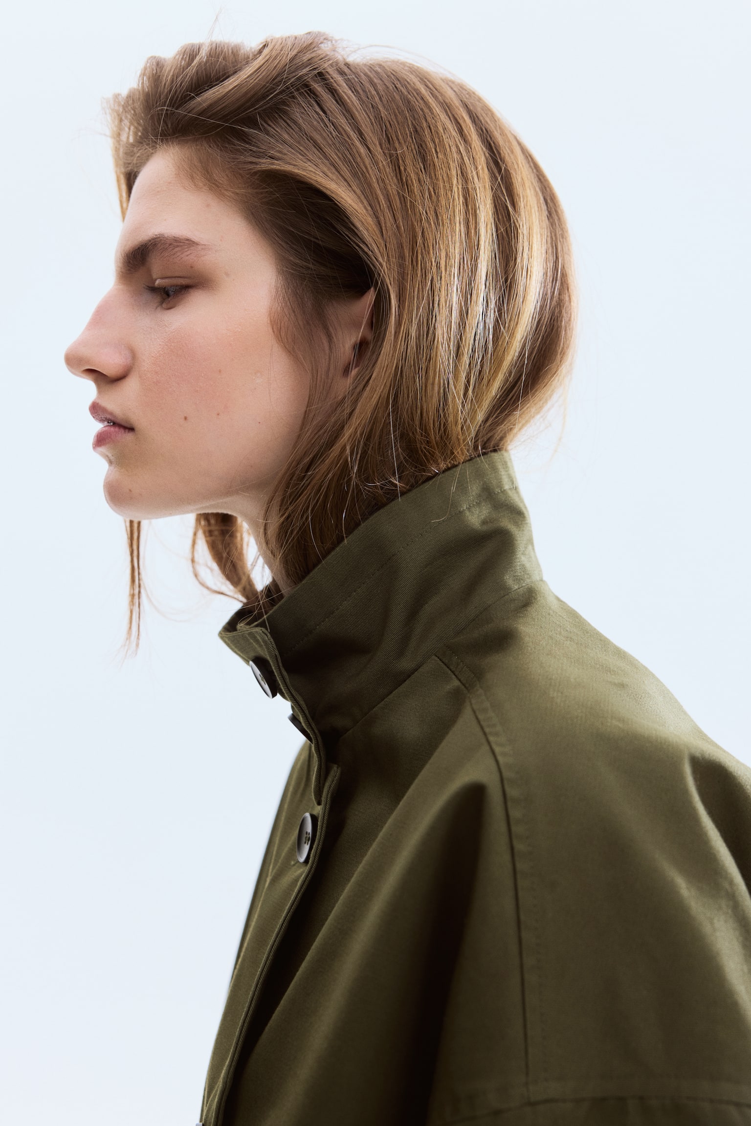 Jakna od kepera s učkurom - Tamna kaki zelena - 6