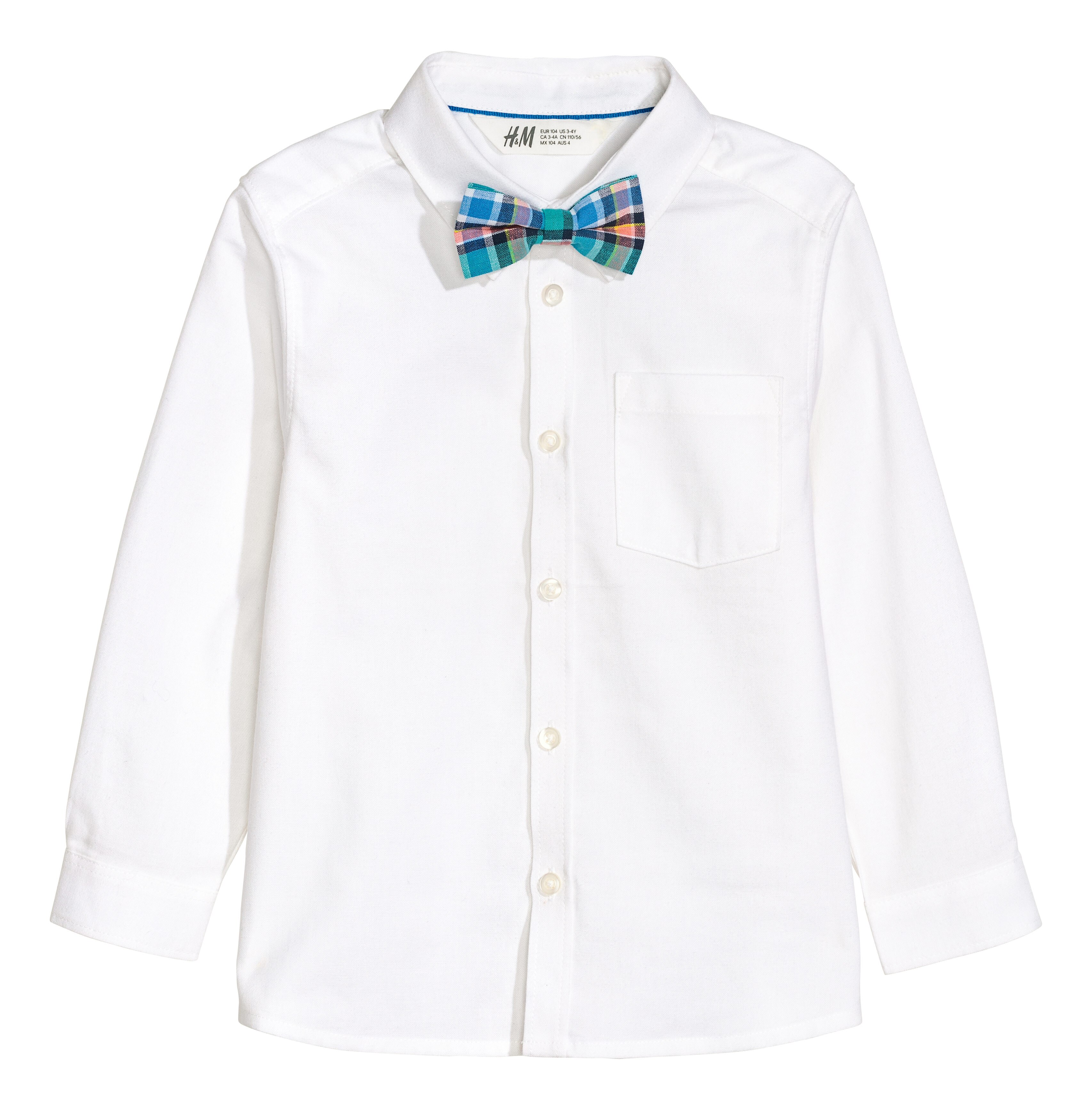 Shirt with a tie/bow tie - Light turquoise/Bow tie - Kids | H&M