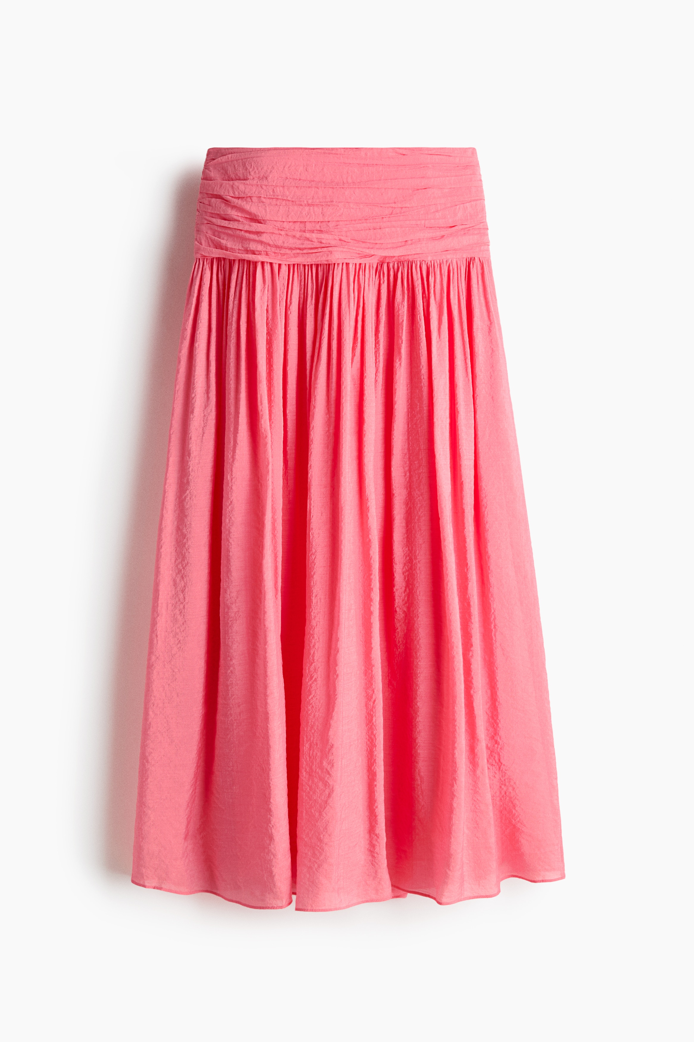 Falda de crepé con diseño fruncido - Rosa/Beige