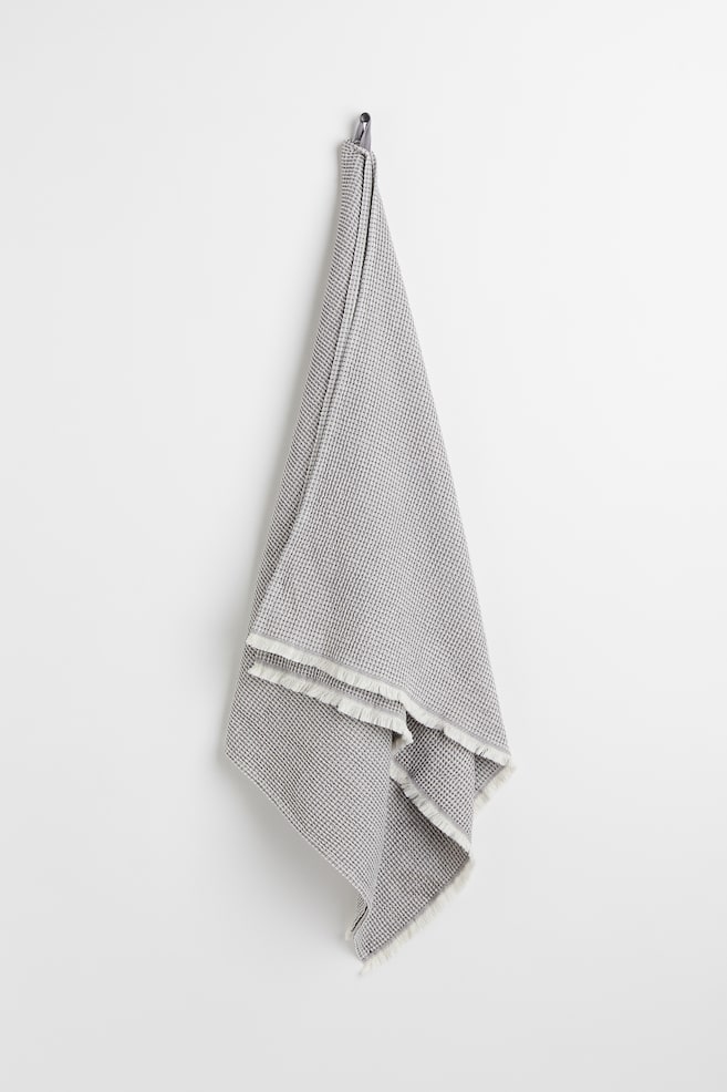 Waffled bath towel - Grey/White marl/Light greige - 1