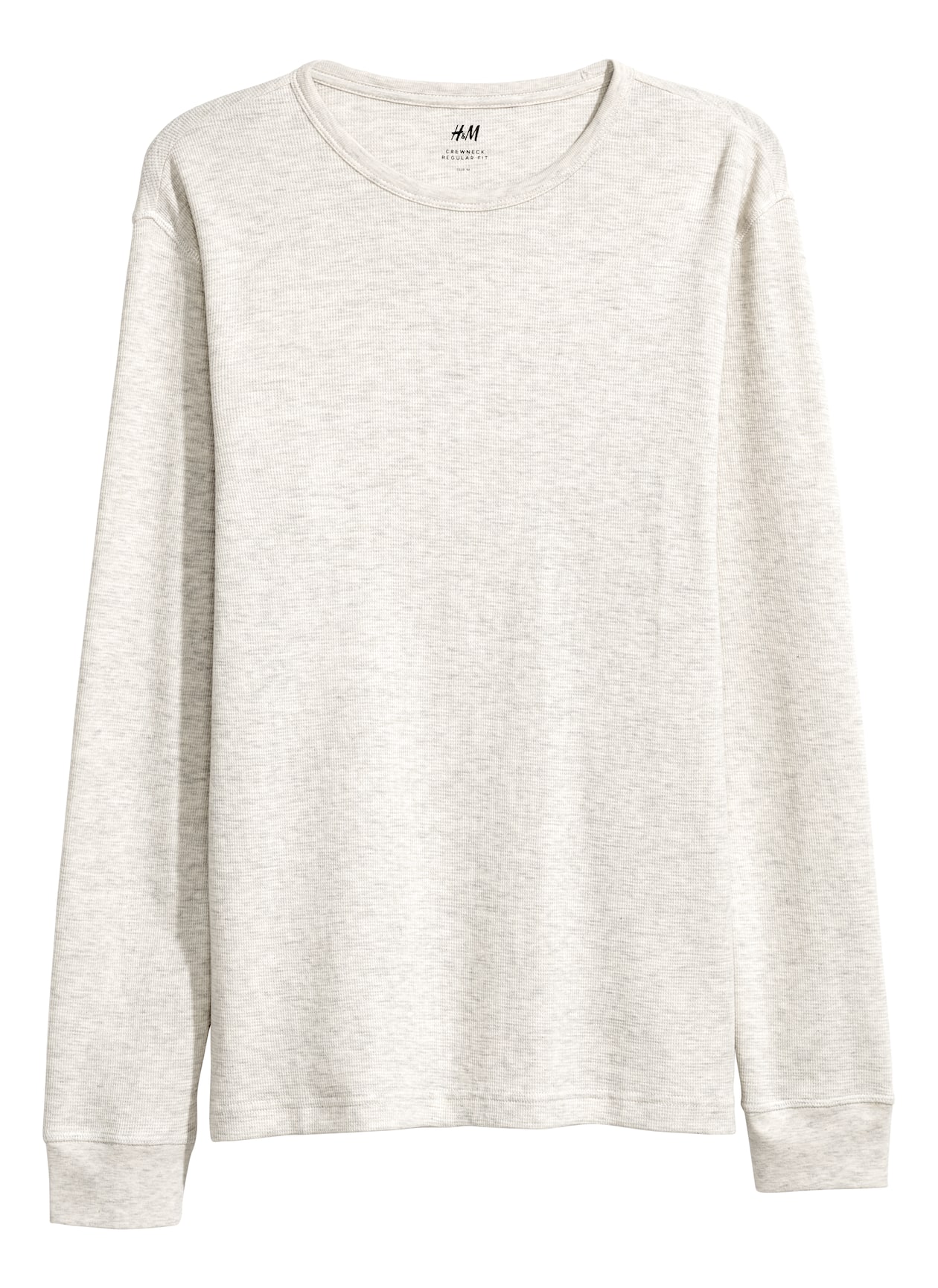 Shirt mit Waffelstruktur - Langarm - Hellgrau - Men | H&M DE 