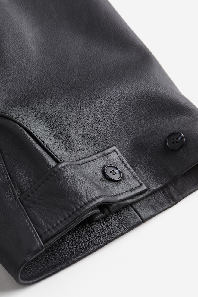 Leather biker trousers - Dark grey/Black - 7