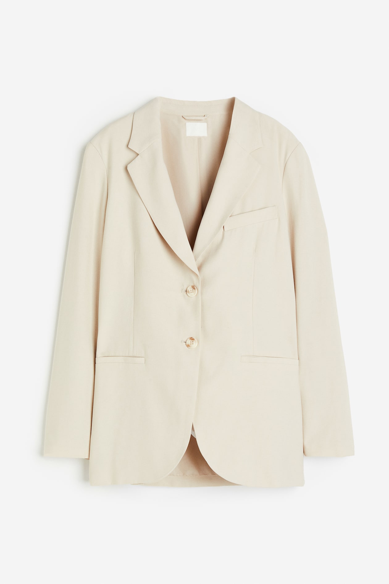 Single-breasted Jacket - Long sleeve - Regular length - Light beige ...