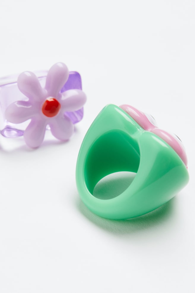 2-pack rings - Lilac/Green - 2