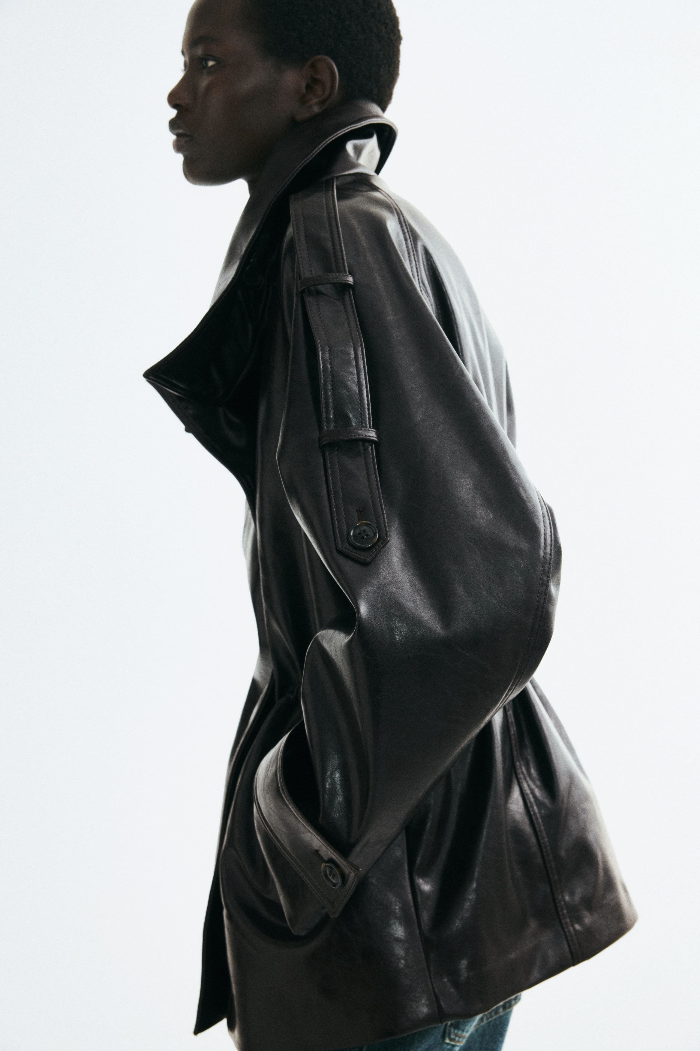 Coated Funnel-Collar Jacket - thumbnail 4