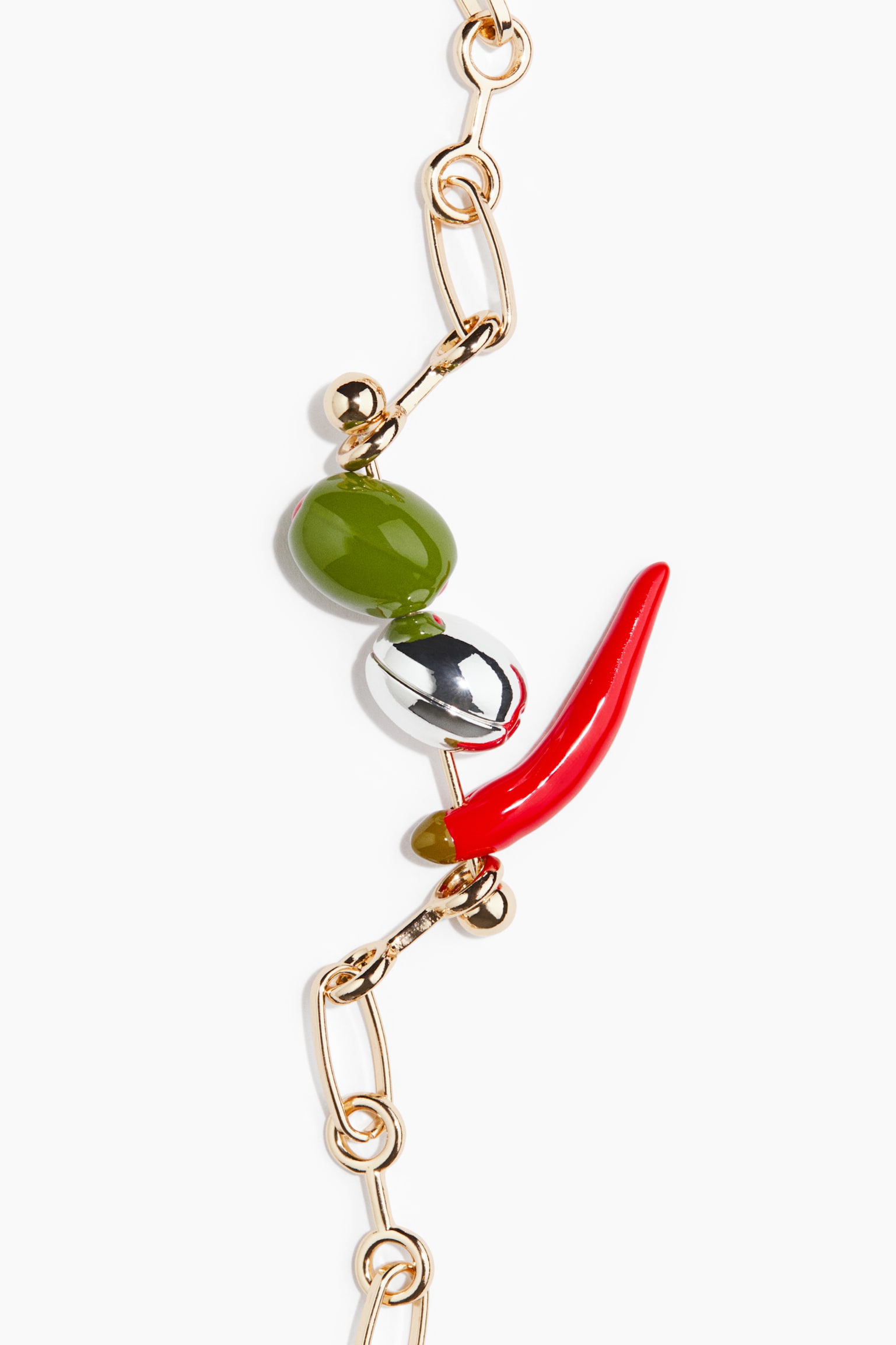 Barbell-pendant necklace - Gold-coloured - 2