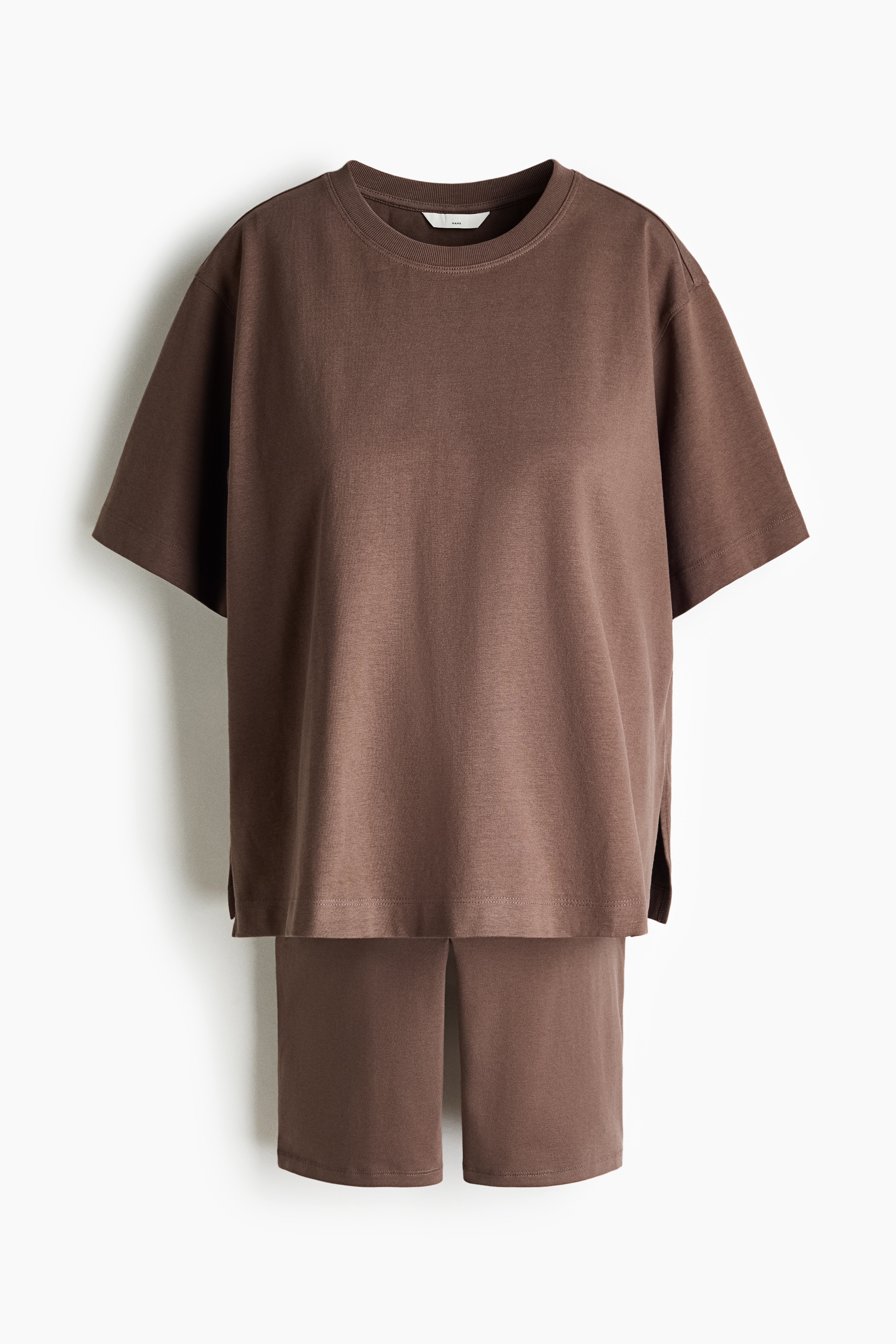 MAMA 2-Piece Cotton Jersey Set - Dark taupe/Black