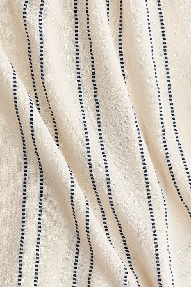 Oversized tie-strap top-Light beige/Striped - 3