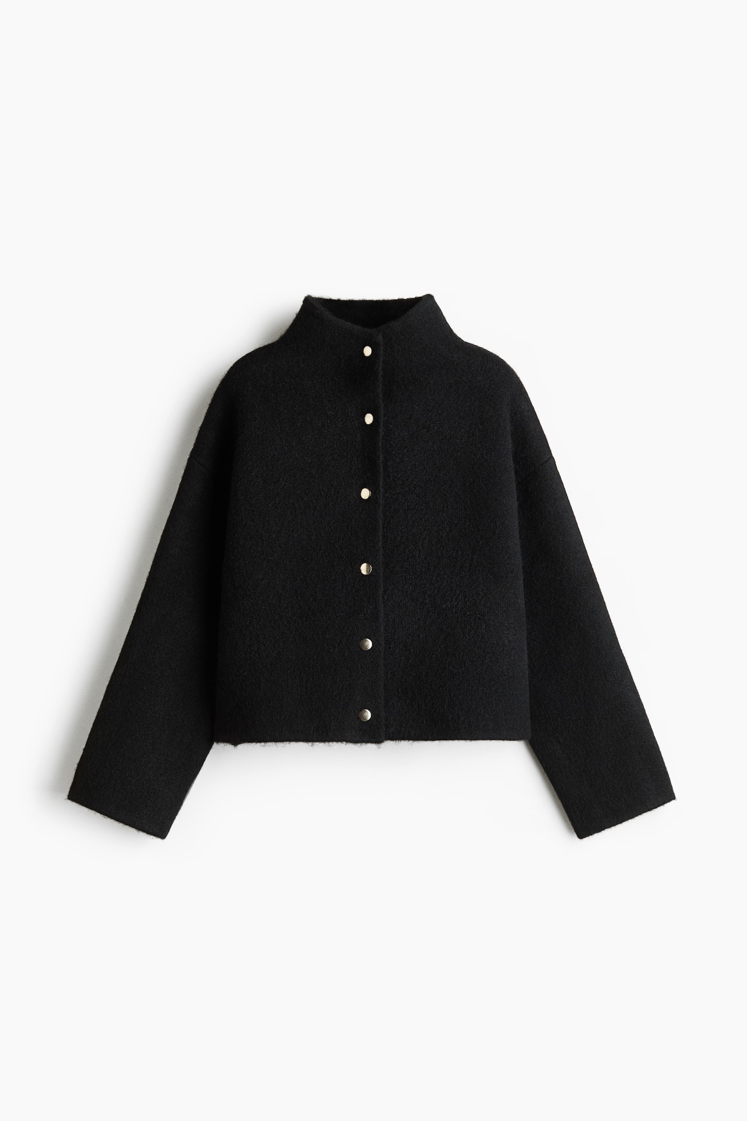 Женский кардиган H&M оверсайз с начёсом, цвет: Чёрный