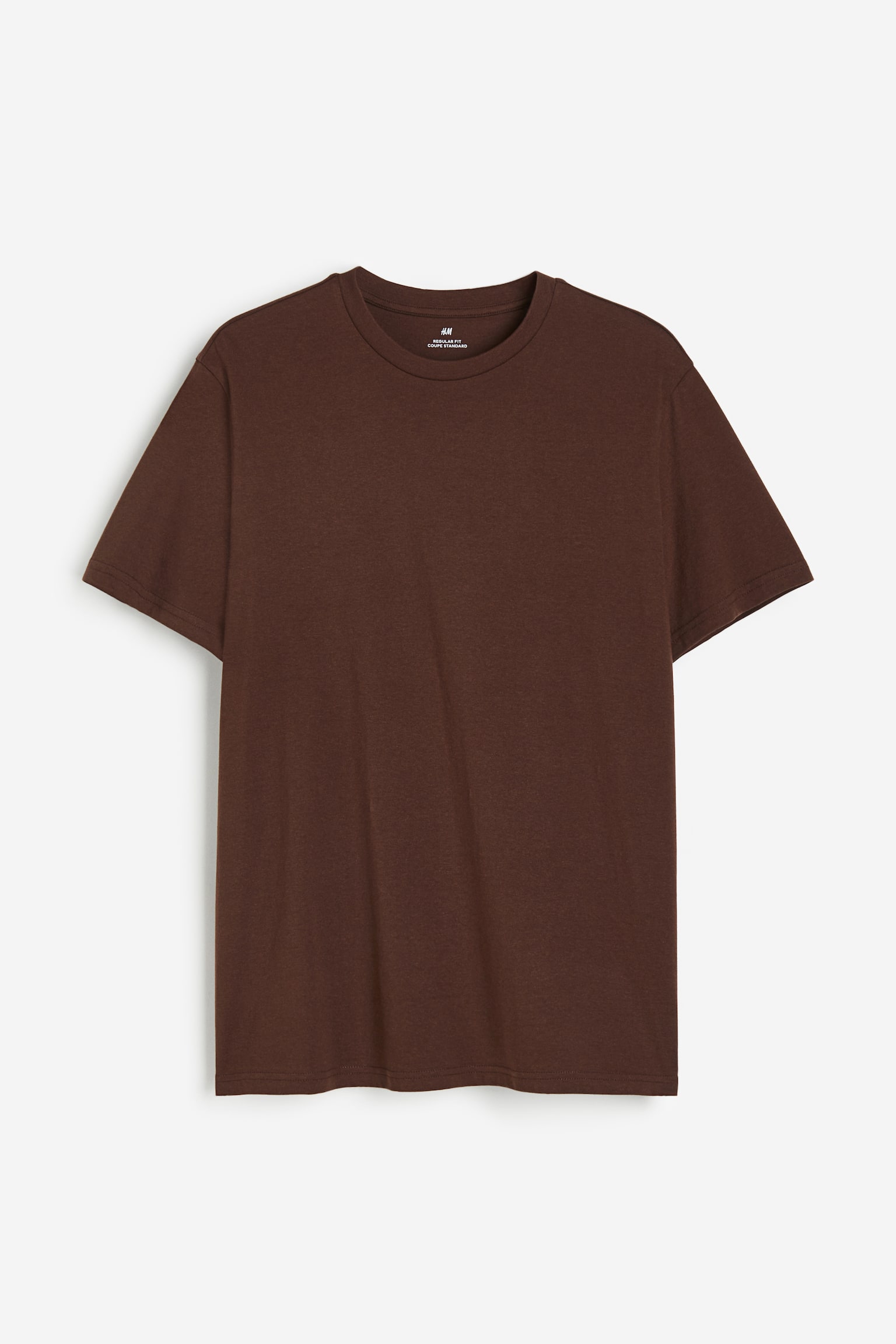 Regular Fit Round-neck T-shirt - Brown/White/Black/Dark blue/Forest green/Burgundy/Grey marl/Dark grey/Black marl/Light beige/Dark brown/Light beige/Light grey/Khaki green/Khaki green/Pink/Light green - 1