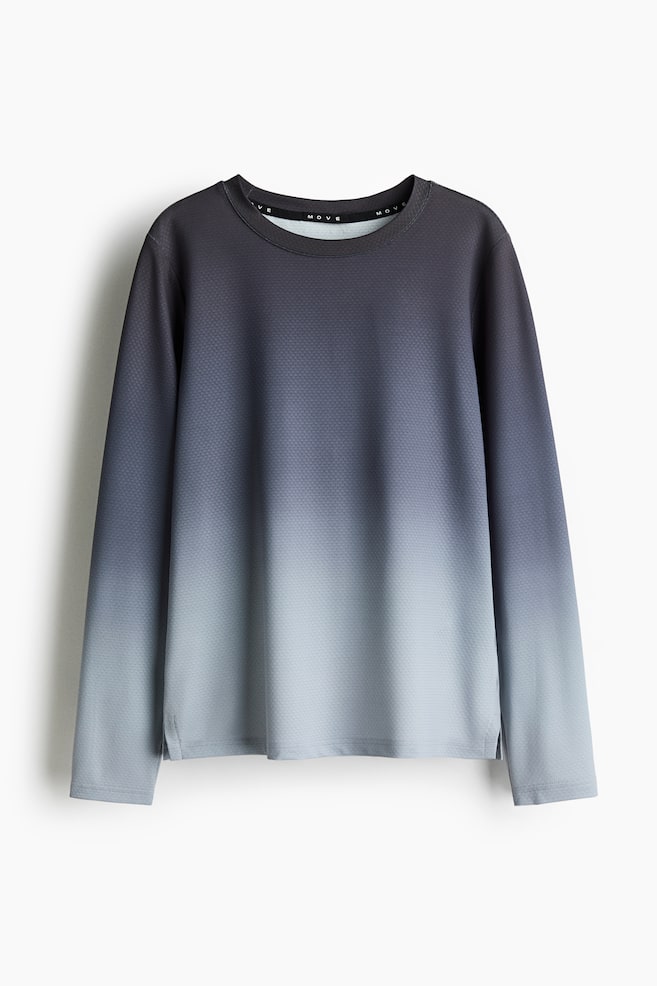 Long-sleeved Sports top with DryMove™ - Grey/Gradient/Teal/Patterned - 1