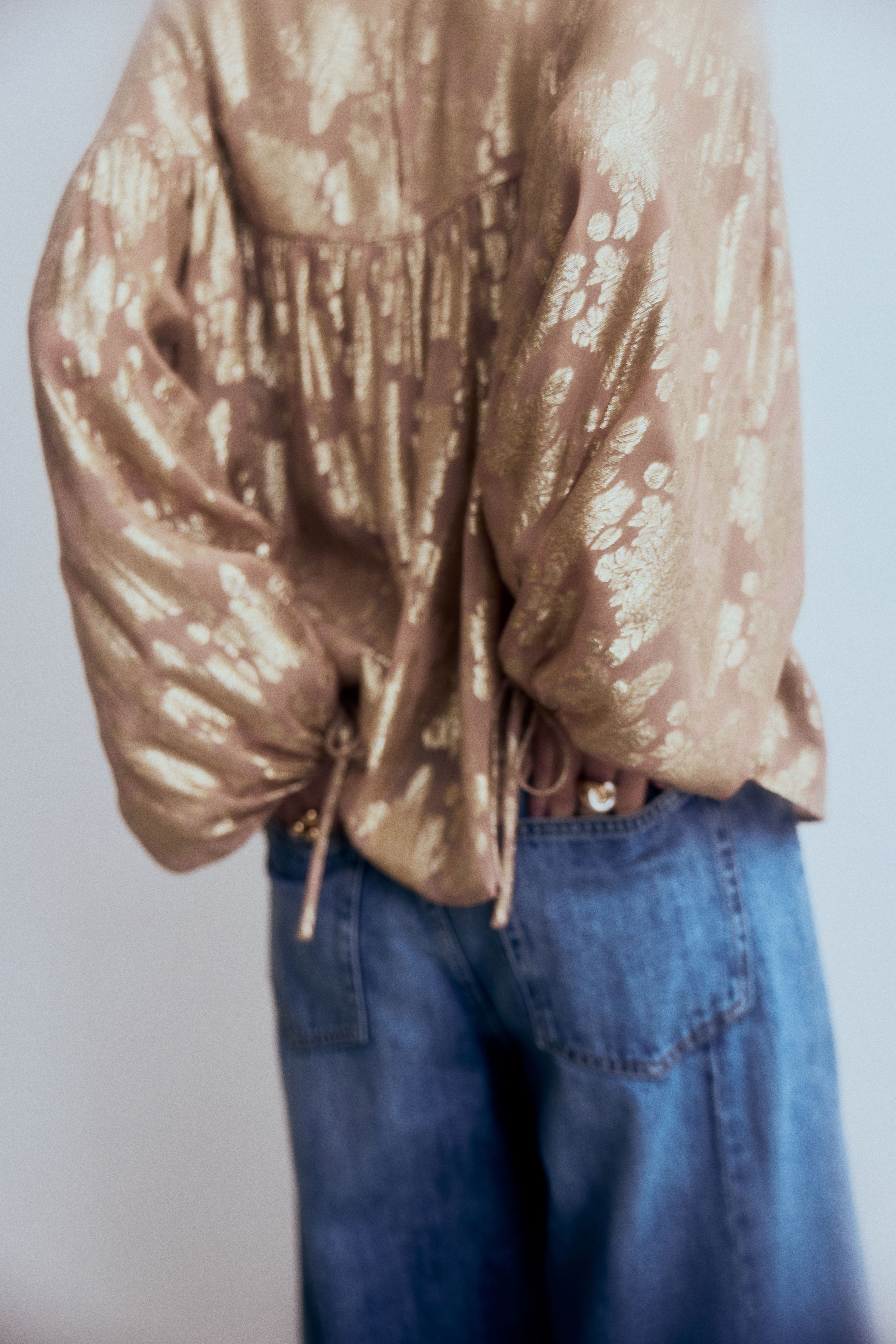 Oversized Jacquard Blouse