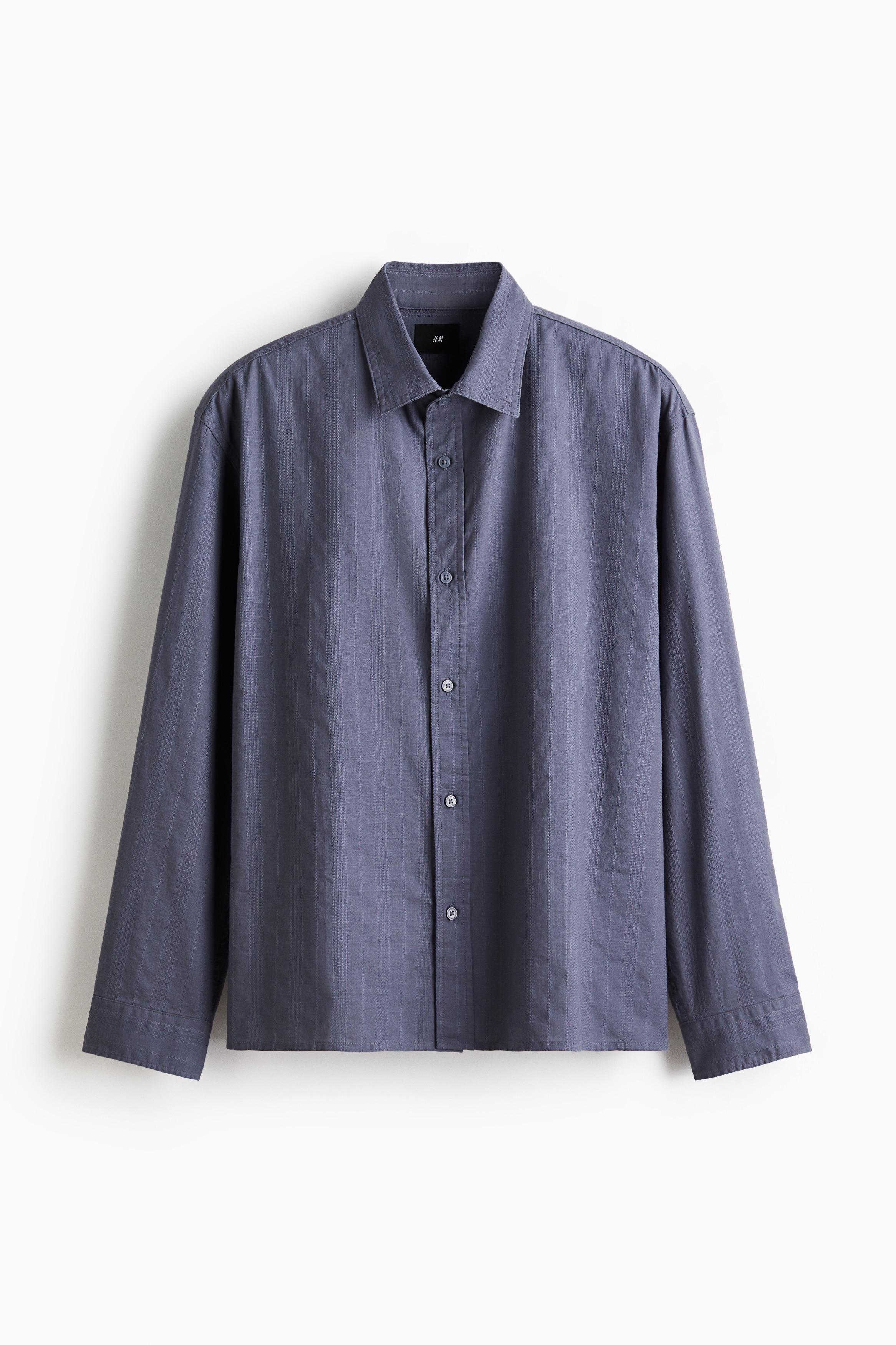 Regular Fit Textured shirt - Steel blue/Black/White