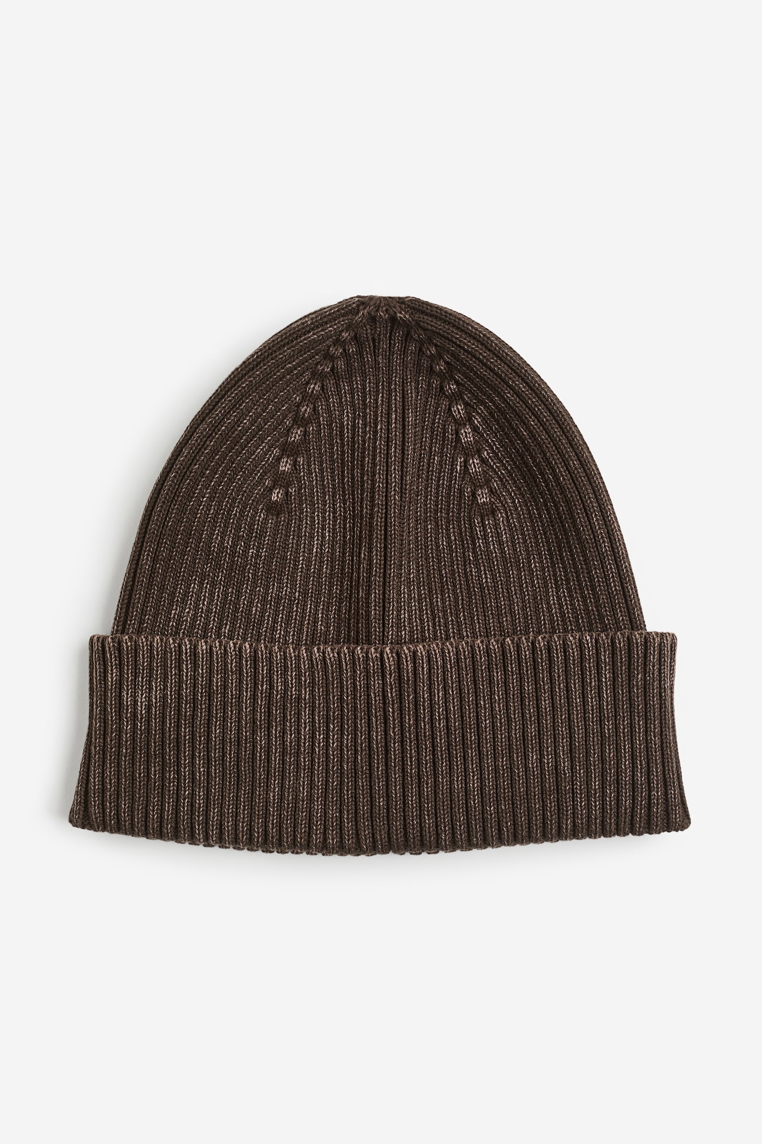 Rib-knit cotton hat - Brown/Light beige/Dark purple/Black - 1